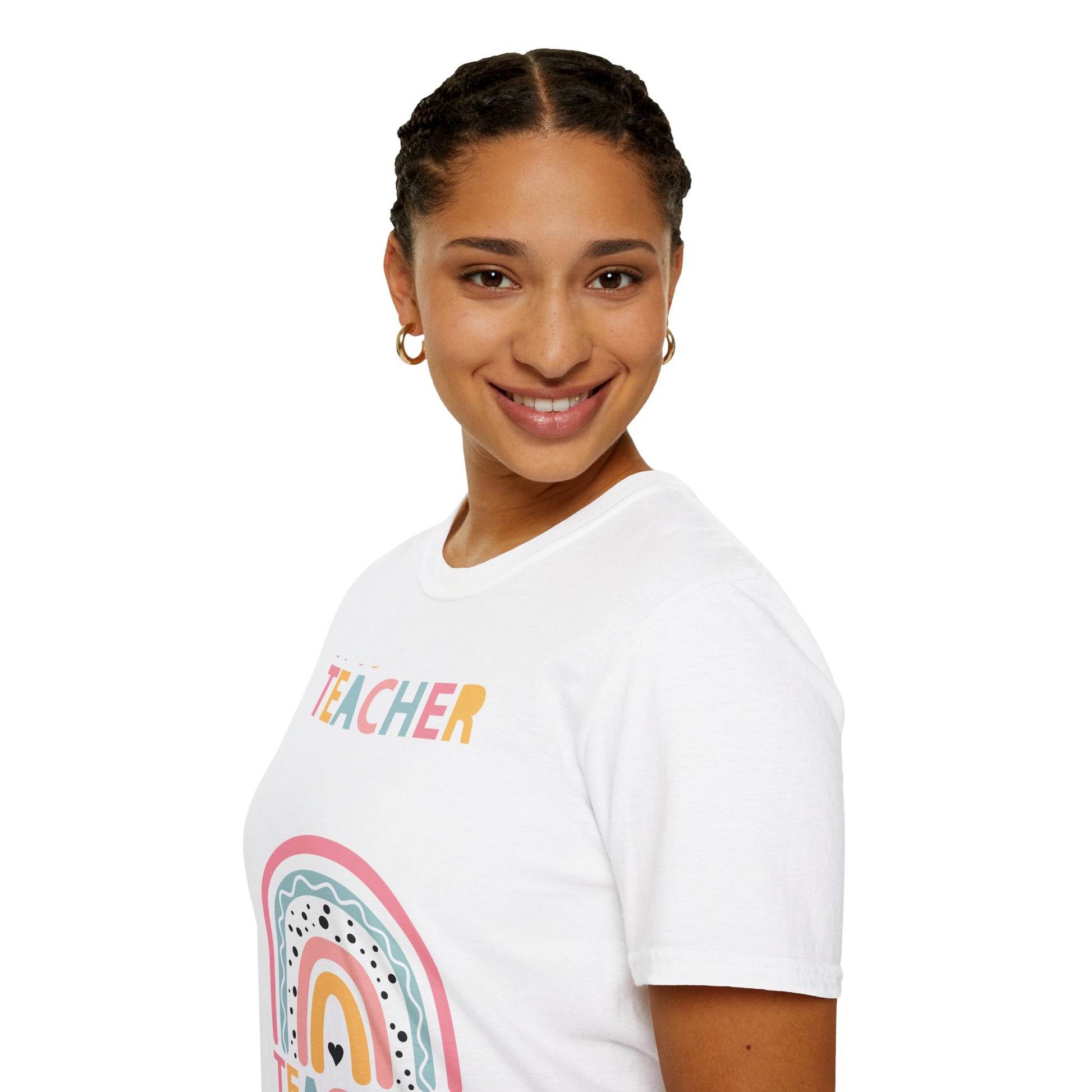 Teacher Appreciation Unisex T-Shirt, Gift for Educators, Rainbow Design image 2