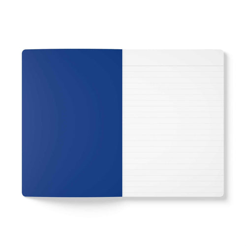 coffee-themed softcover journal with vibrant blue cover and lined perforated pages for note-taking and gifting coffee lovers