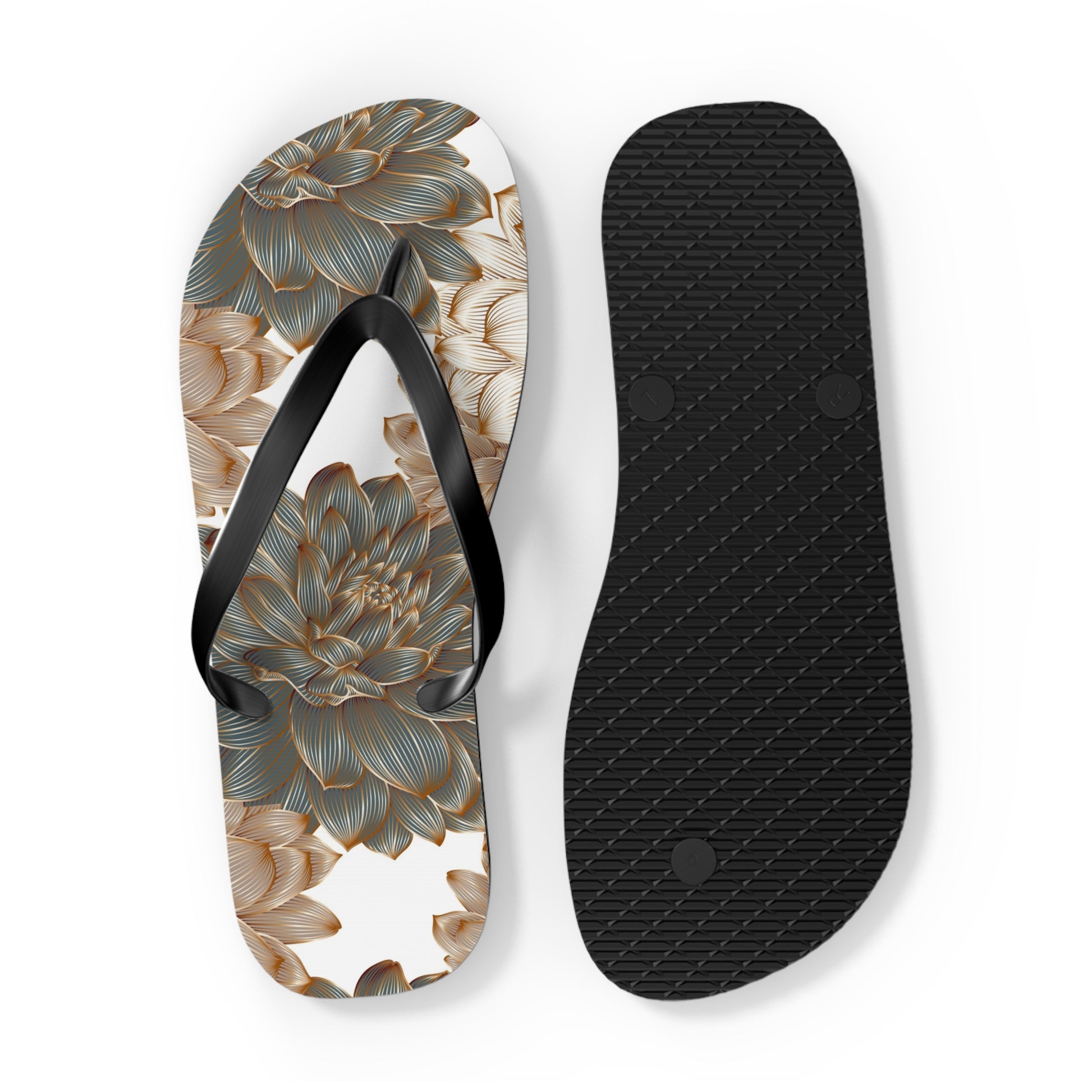 Floral-Inspired Flip Flops, Summer Sandals, Vacation Footwear, Casual Slippers image 13