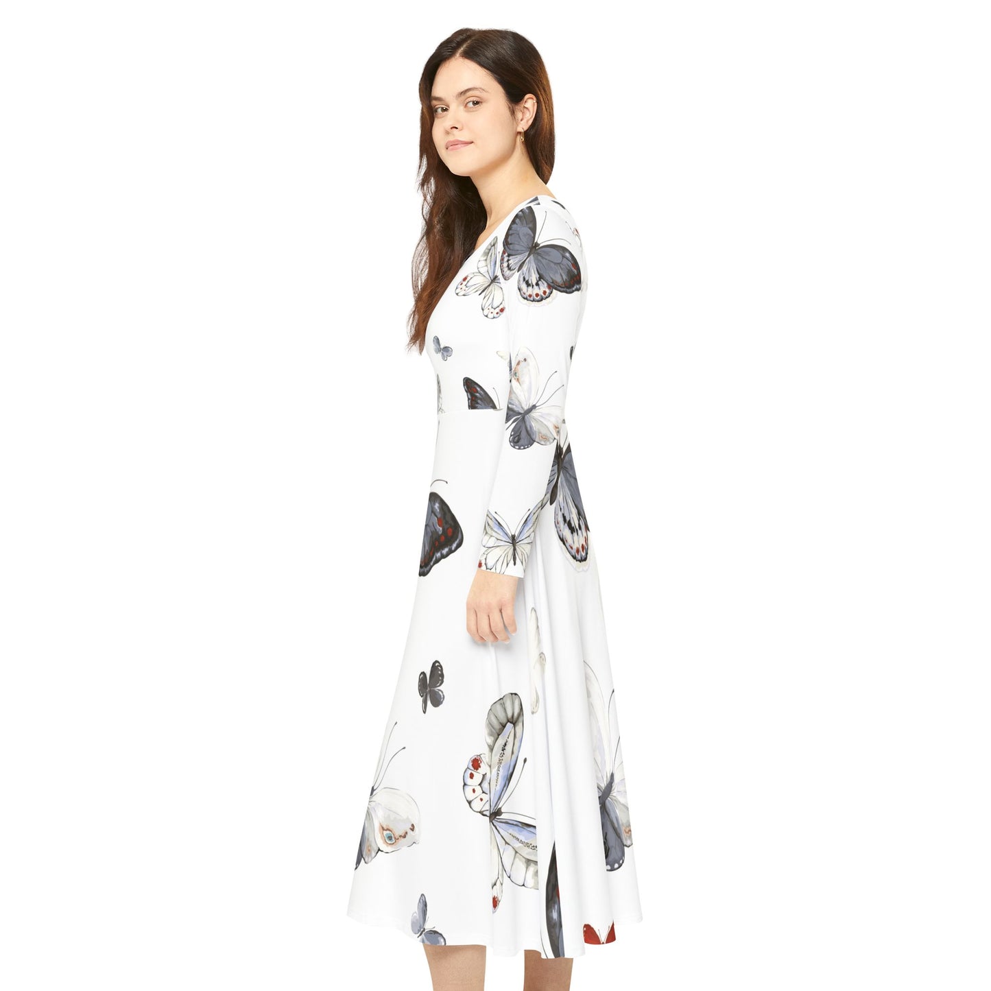 Robe de danse à manches longues pour femme (AOP)