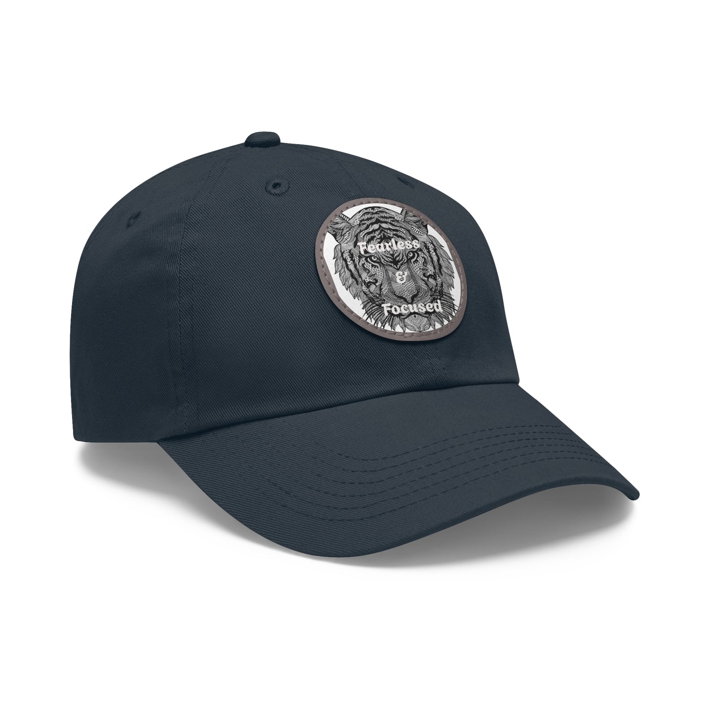 Gorra de papá con parche de cuero de tigre