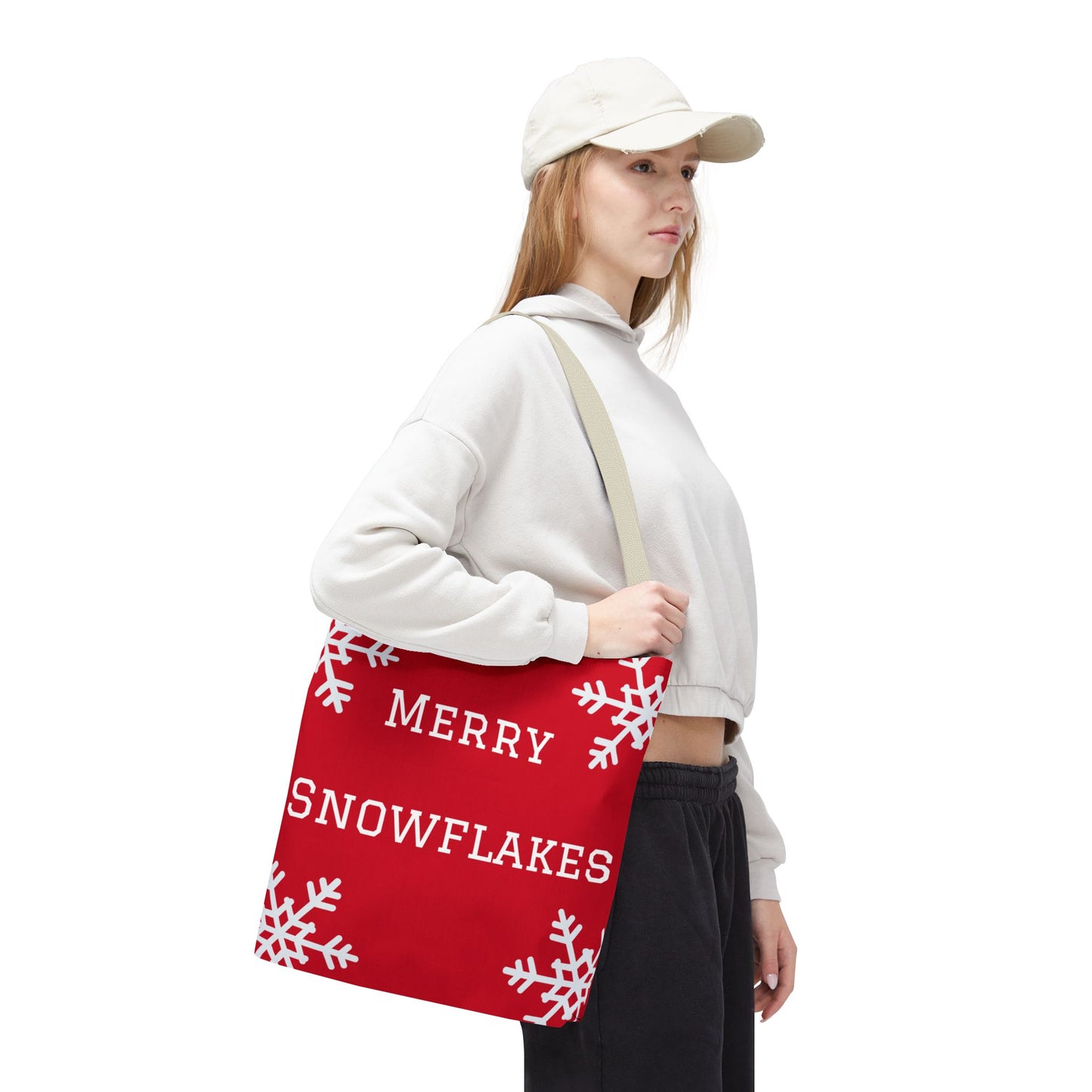 Merry Snowflakes Tote Bag