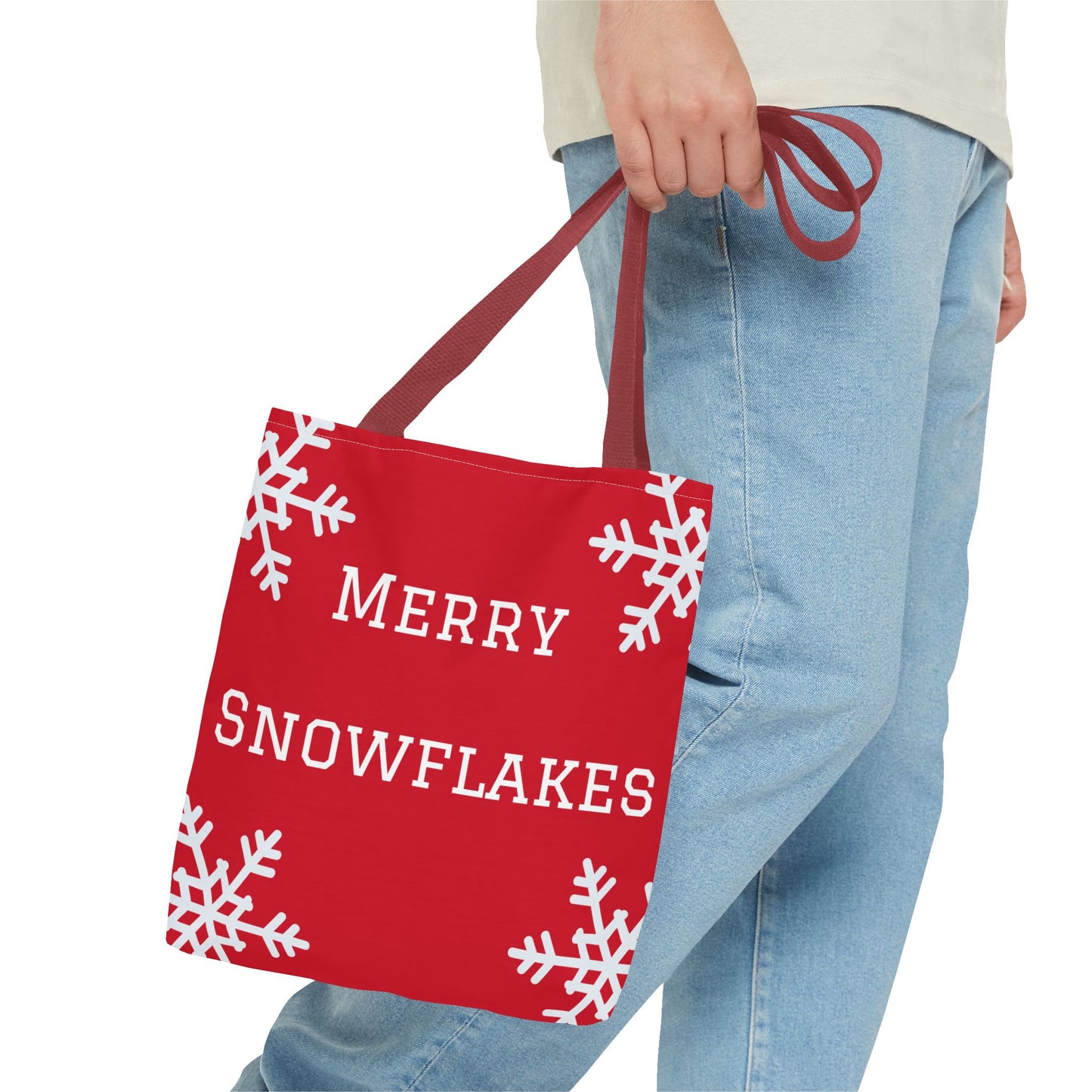 Merry Snowflakes Tote Bag