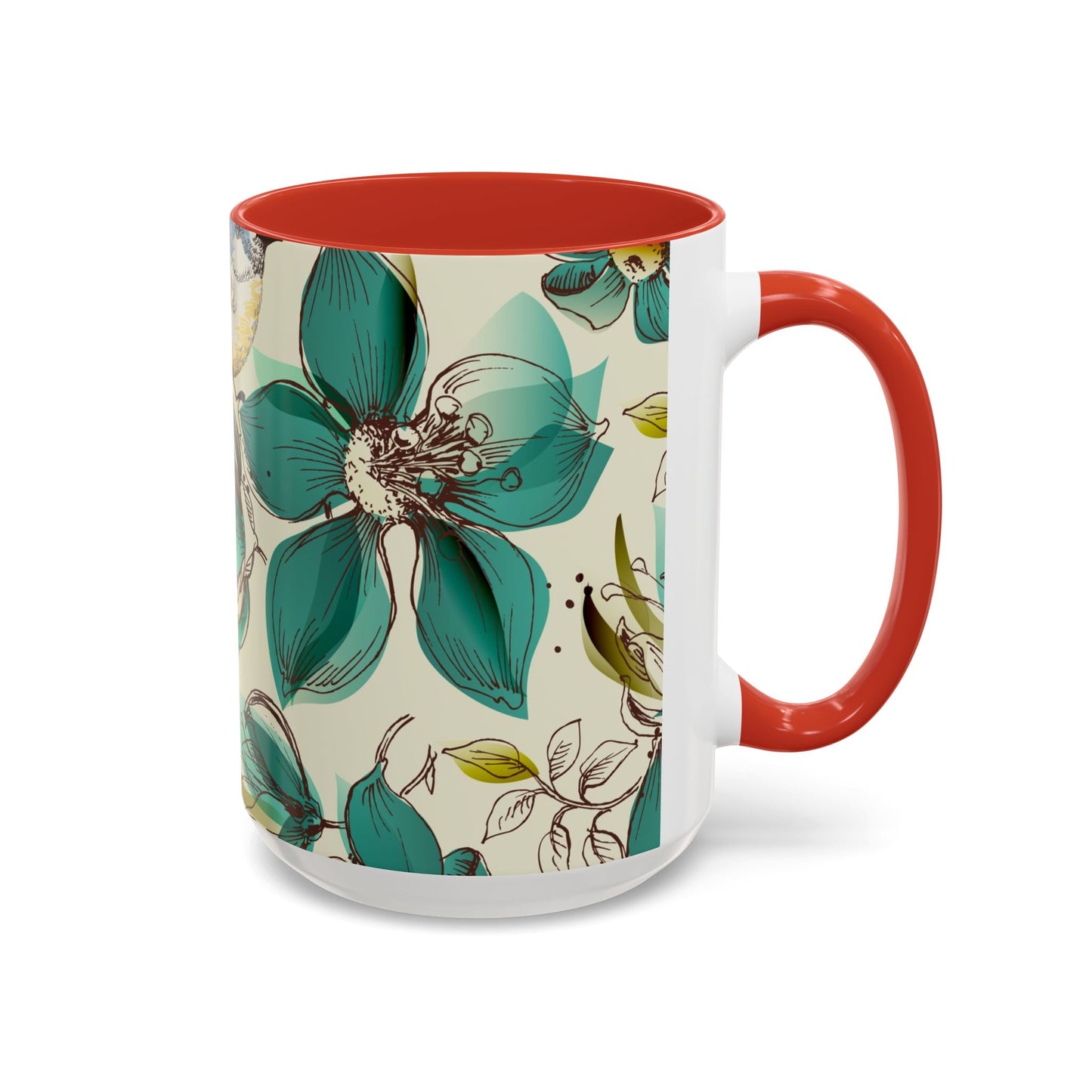 Mug à café élégant à motif floral