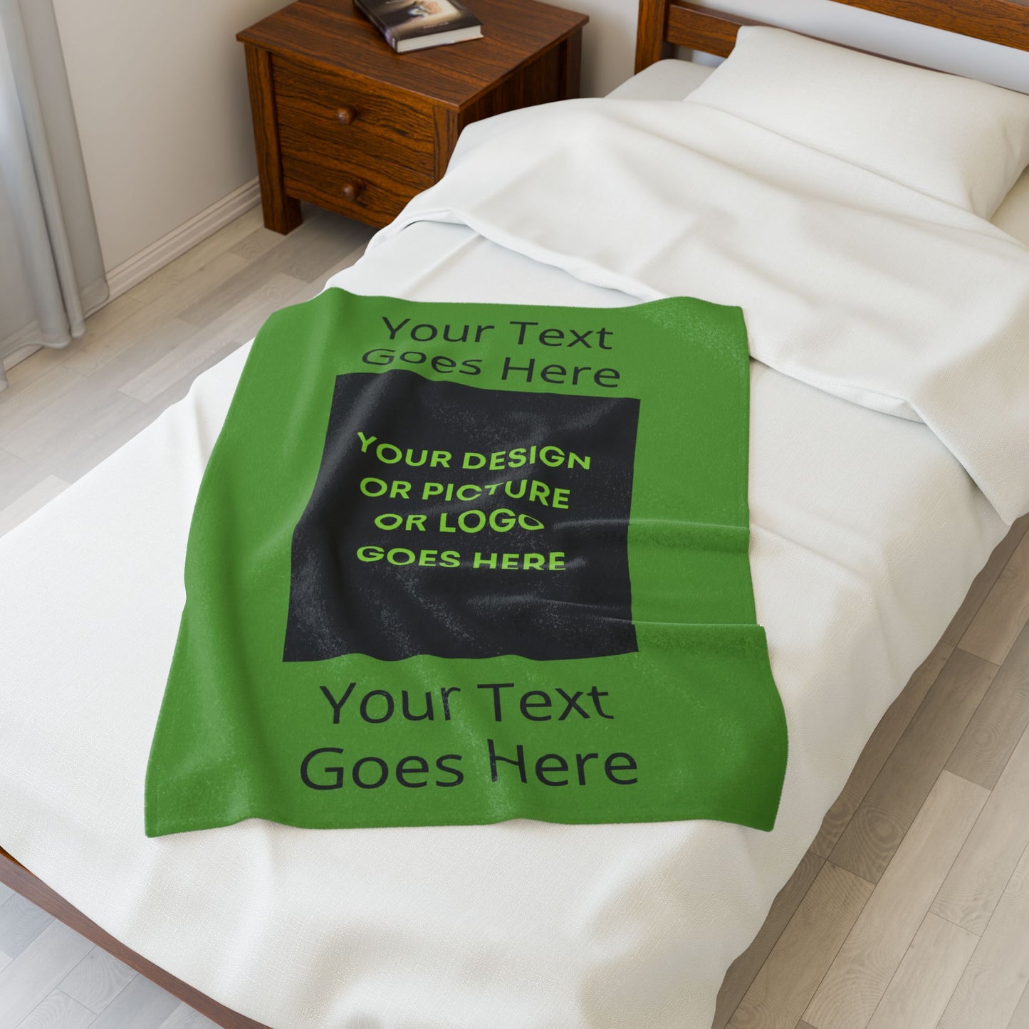 Personalized This Velveteen Plush Blanket With Your Text & Image