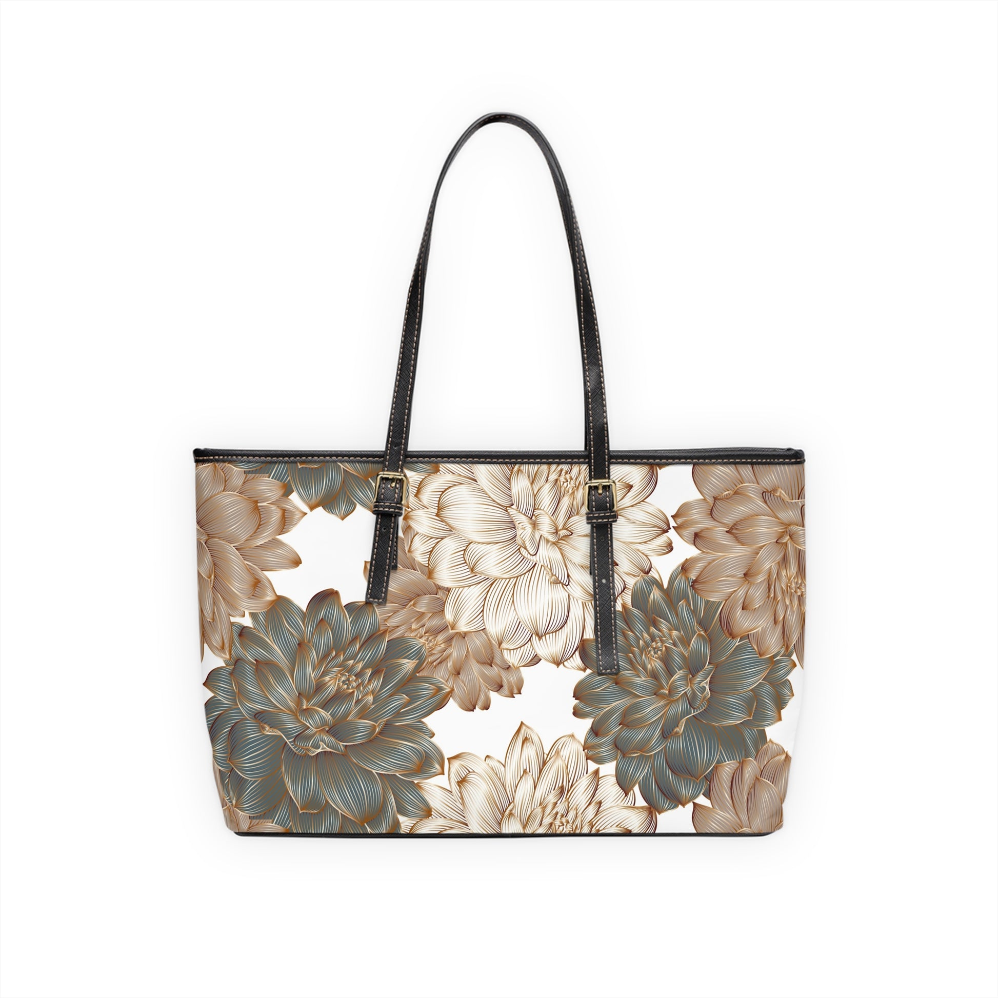 Elegant Floral PU Leather Shoulder Bag, Chic Handbag, Stylish Tote, Trendy Purse image 5