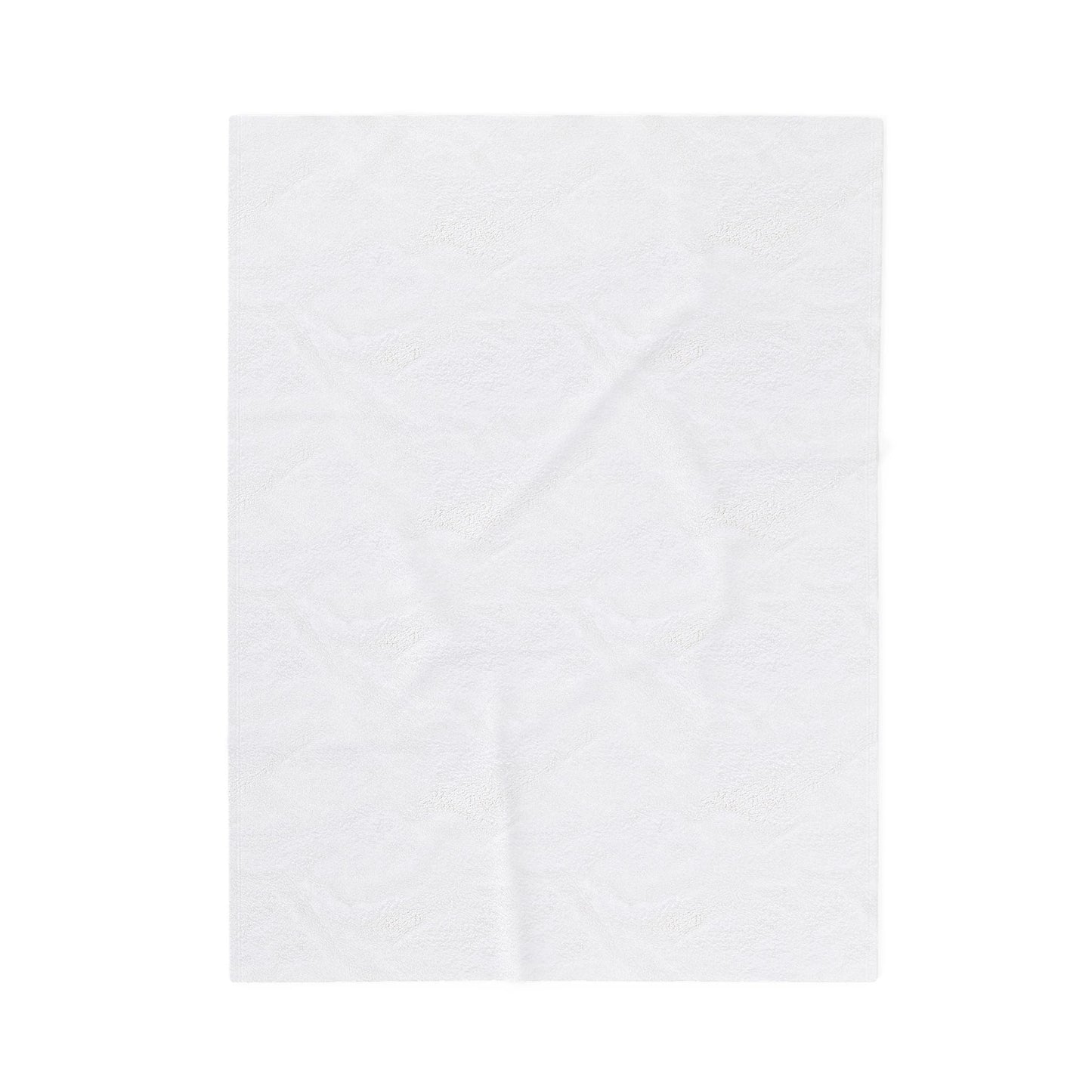 White Cozy Velveteen Plush Blanket with soft, medium-weight fabric and durable double-needle topstitching for home decor and relaxation.