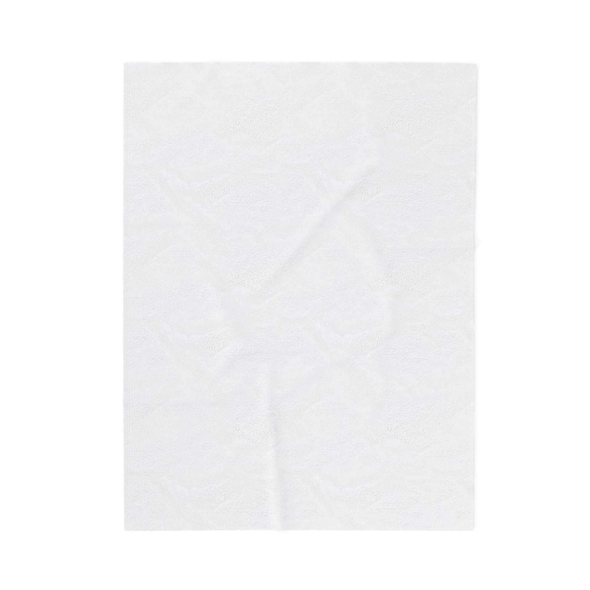 White Cozy Velveteen Plush Blanket with soft, medium-weight fabric and durable double-needle topstitching for home decor and relaxation.