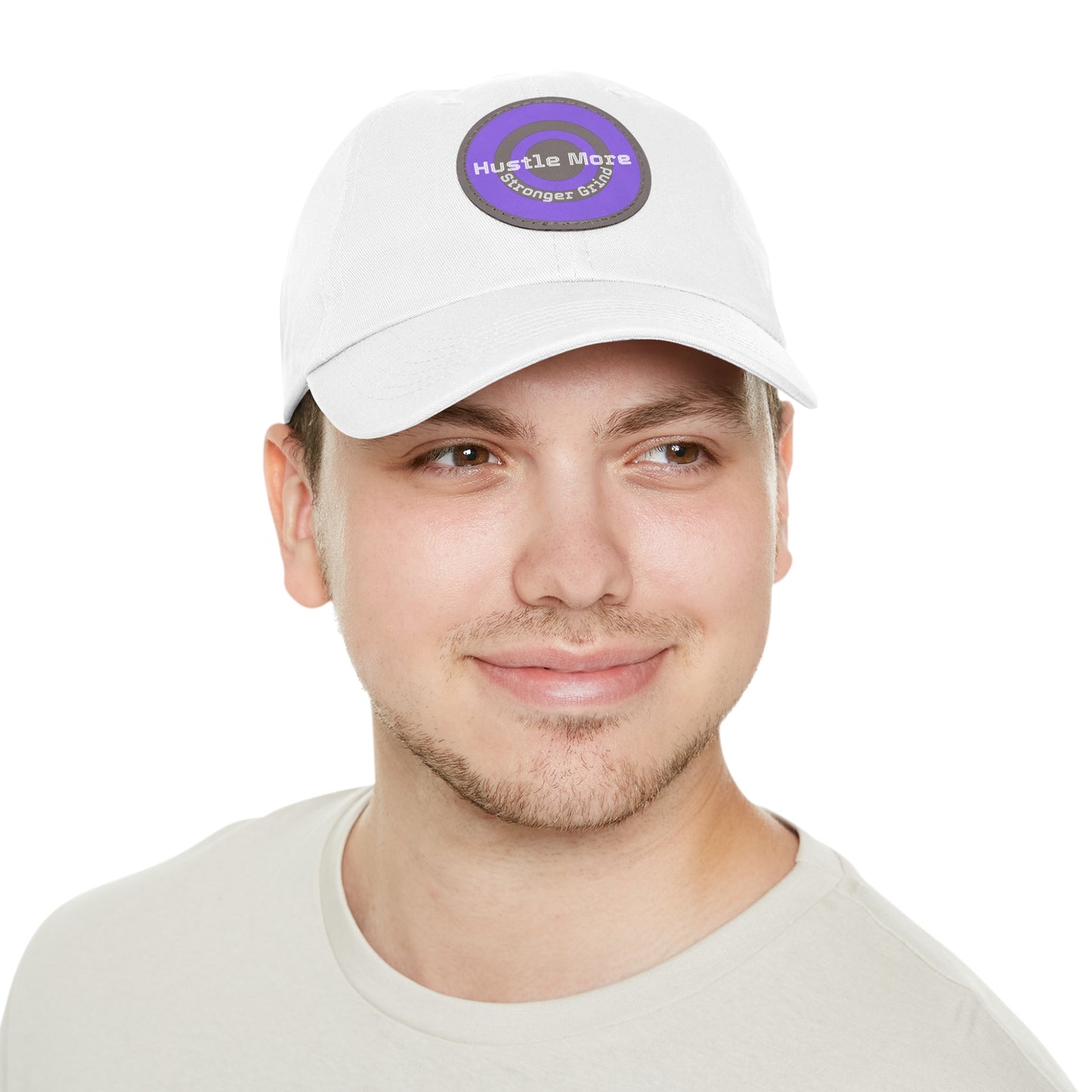 Purple Leather Patch Dad Hat, Casual Cap, Stylish Accessories for Father’s Day image 2