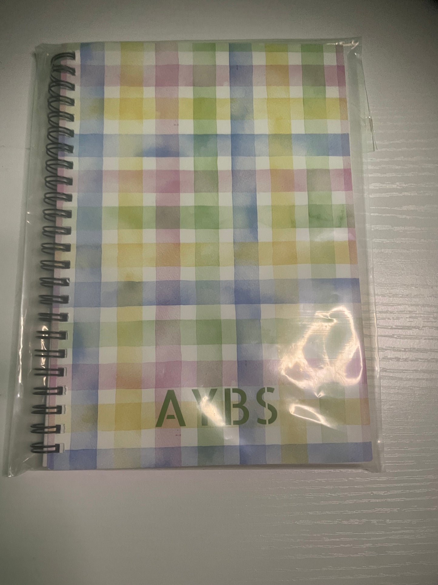 Cute Checkered Watercolor Spiral Notebook With Ruled Line Pages