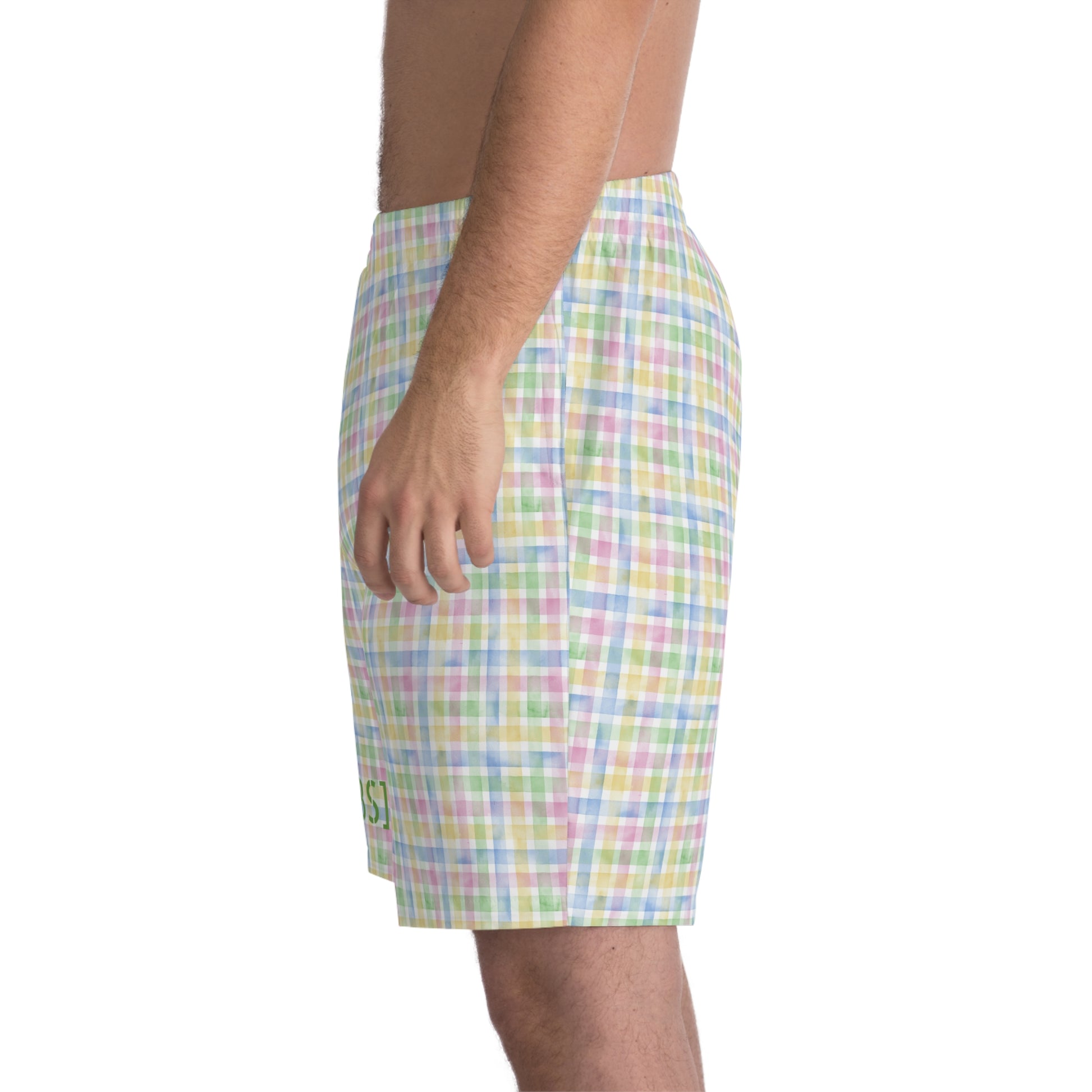 Stylish Men's Elastic Beach Shorts, Perfect for Summer Swim Trunks, AOP Design image 2