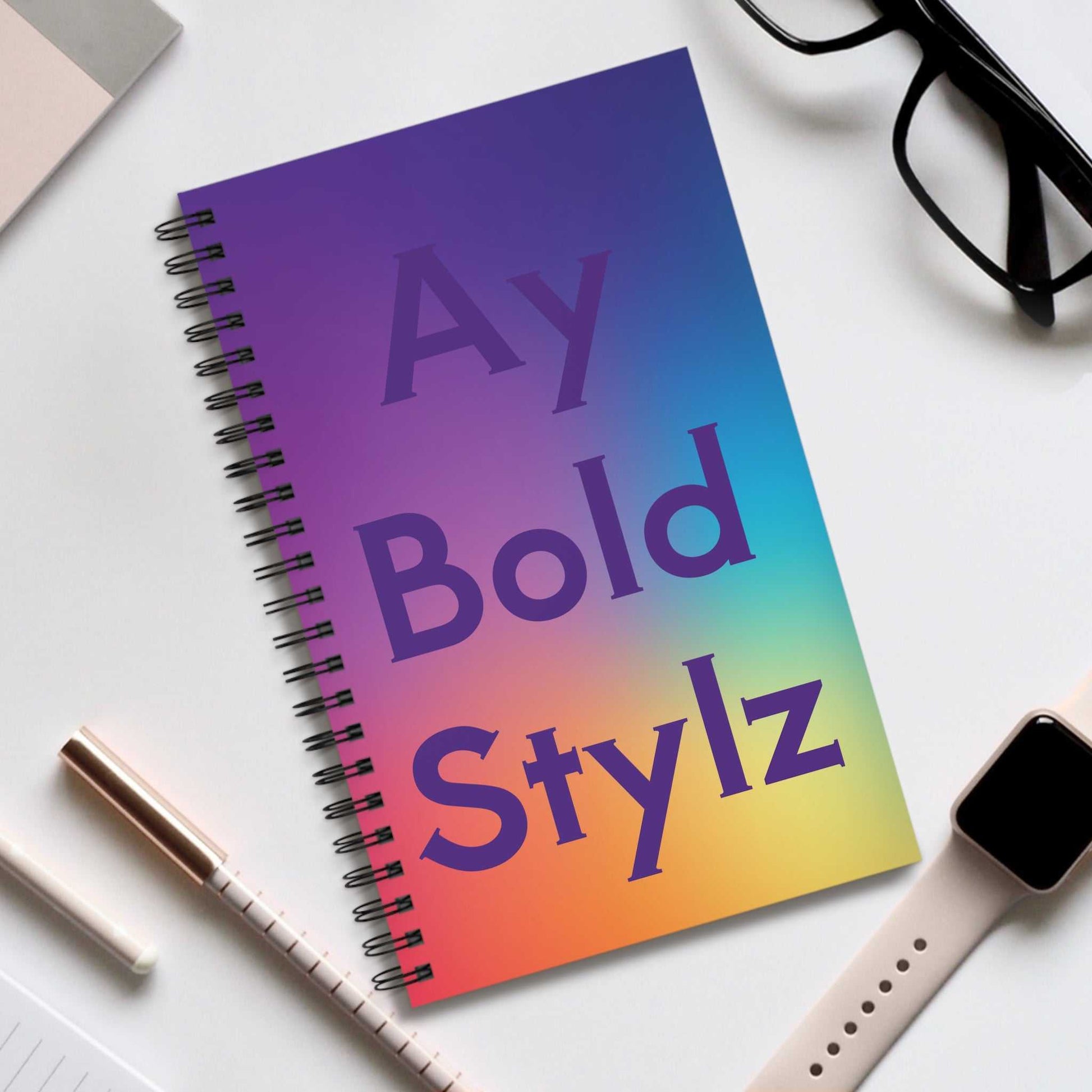 Bold Stylz Spira spiral notebook with vibrant gradient cover and durable semi-gloss laminated finish