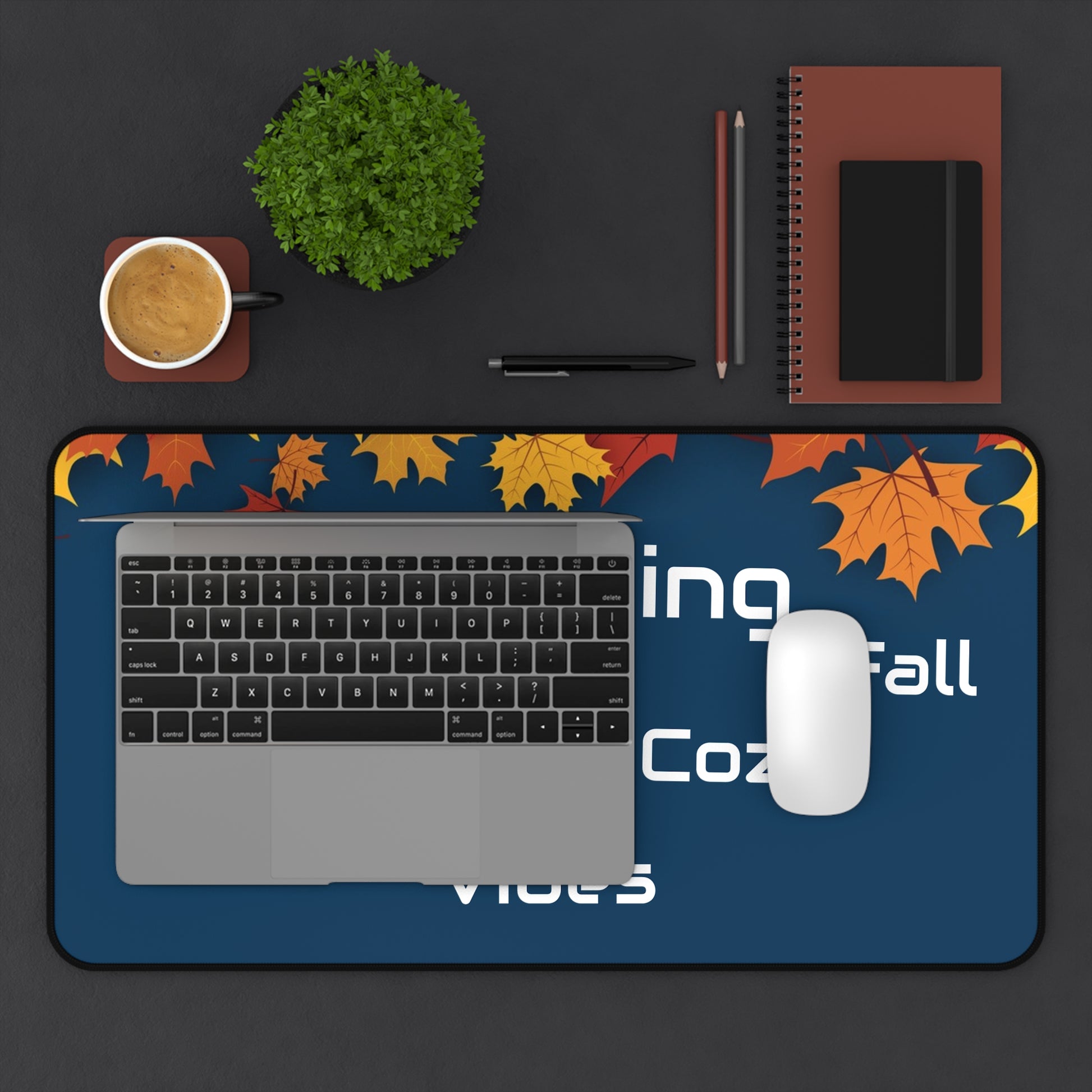 Cozy Fall Desk Mat with Autumn Leaves Design | Perfect for Home Office Decor image 6