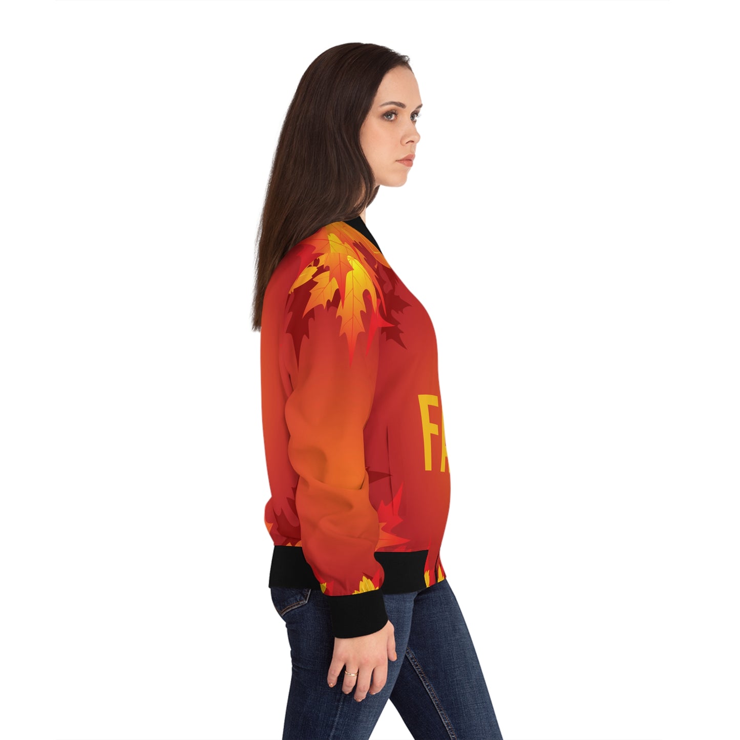 Women's Fall Bomber Jacket (AOP) image 2