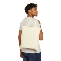 Man carrying plain natural cotton canvas tote bag on shoulder eco-friendly reusable best mom ever gift
