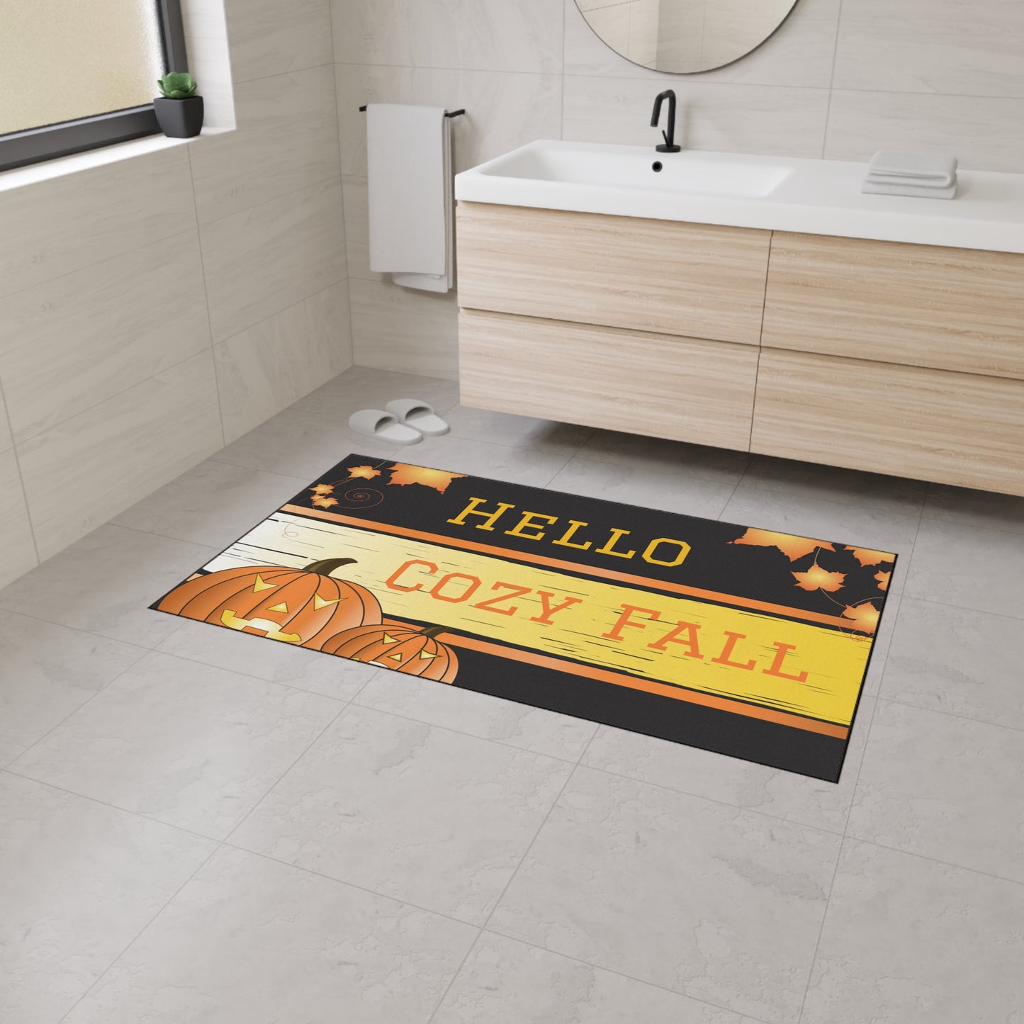 Autumn Leaves Floor Mat, Seasonal Home Decor, Outdoor Rug image 3