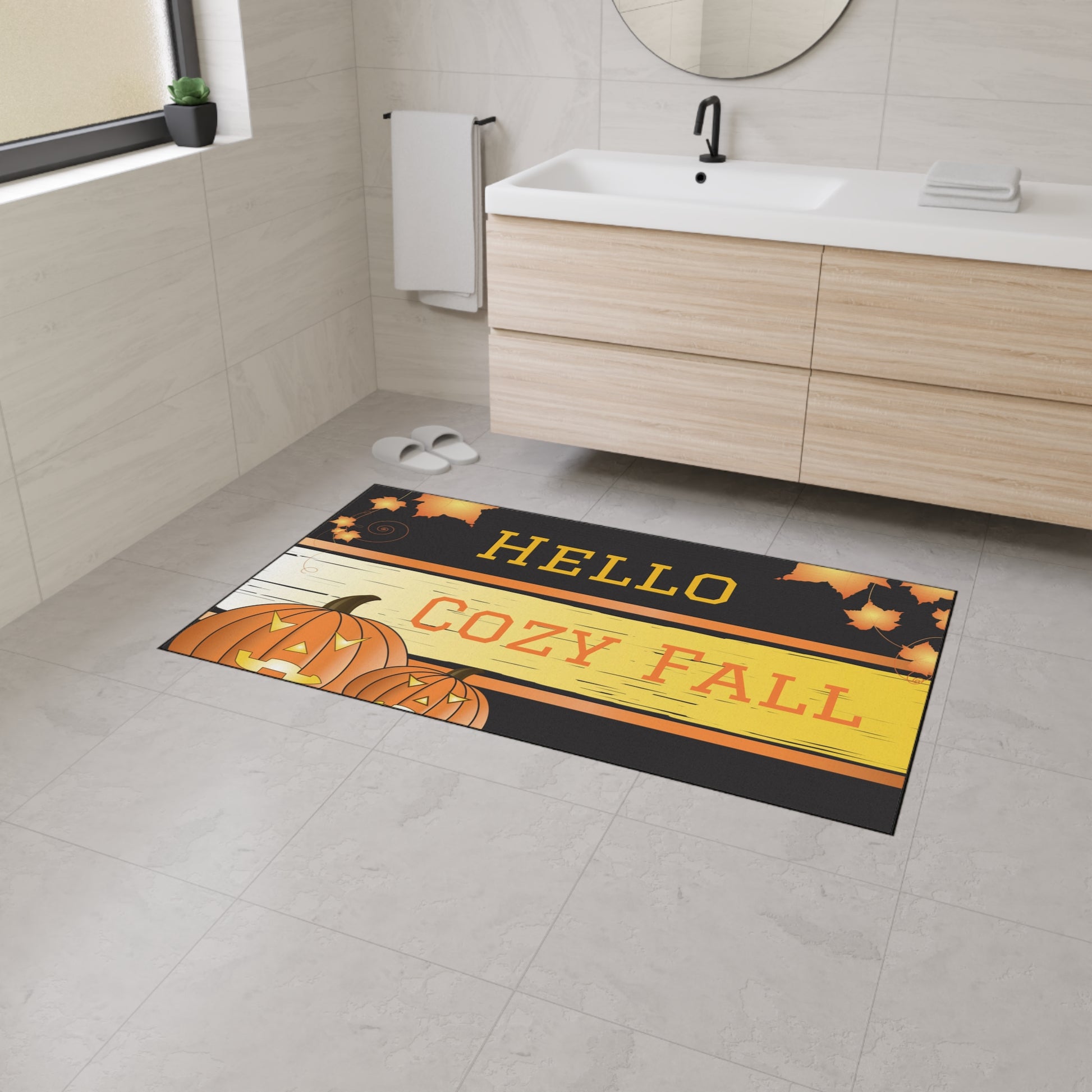 Autumn Leaves Floor Mat, Seasonal Home Decor, Outdoor Rug image 3