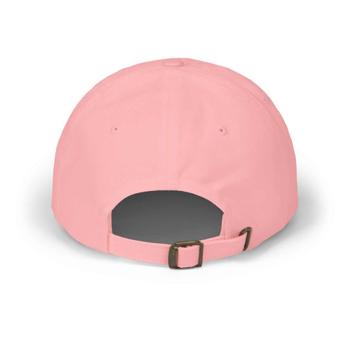 Back view of pink Classic Cap with adjustable antique brass buckle strap