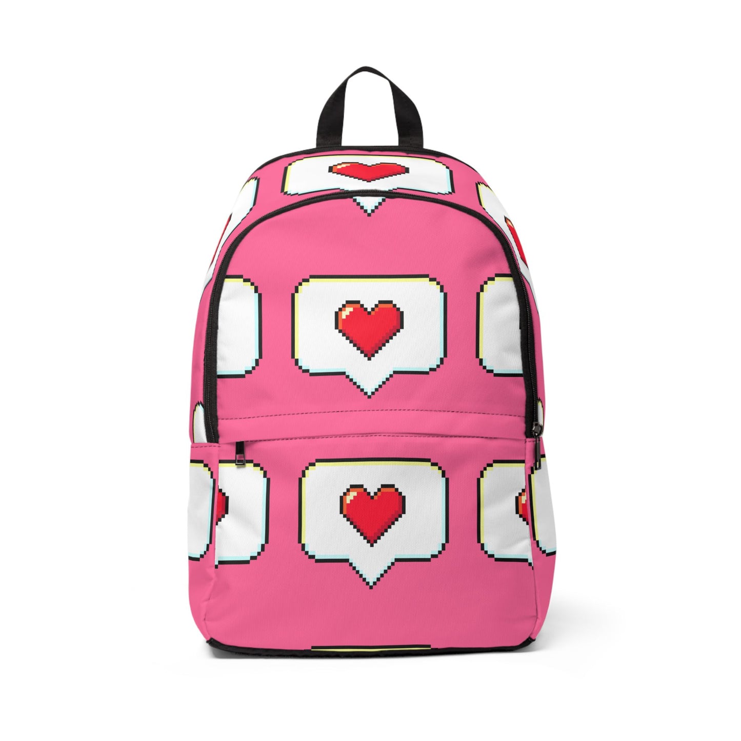 Trendy Heart Print Backpack, Cute School Bag for Teens, Stylish Laptop Backpack image 0