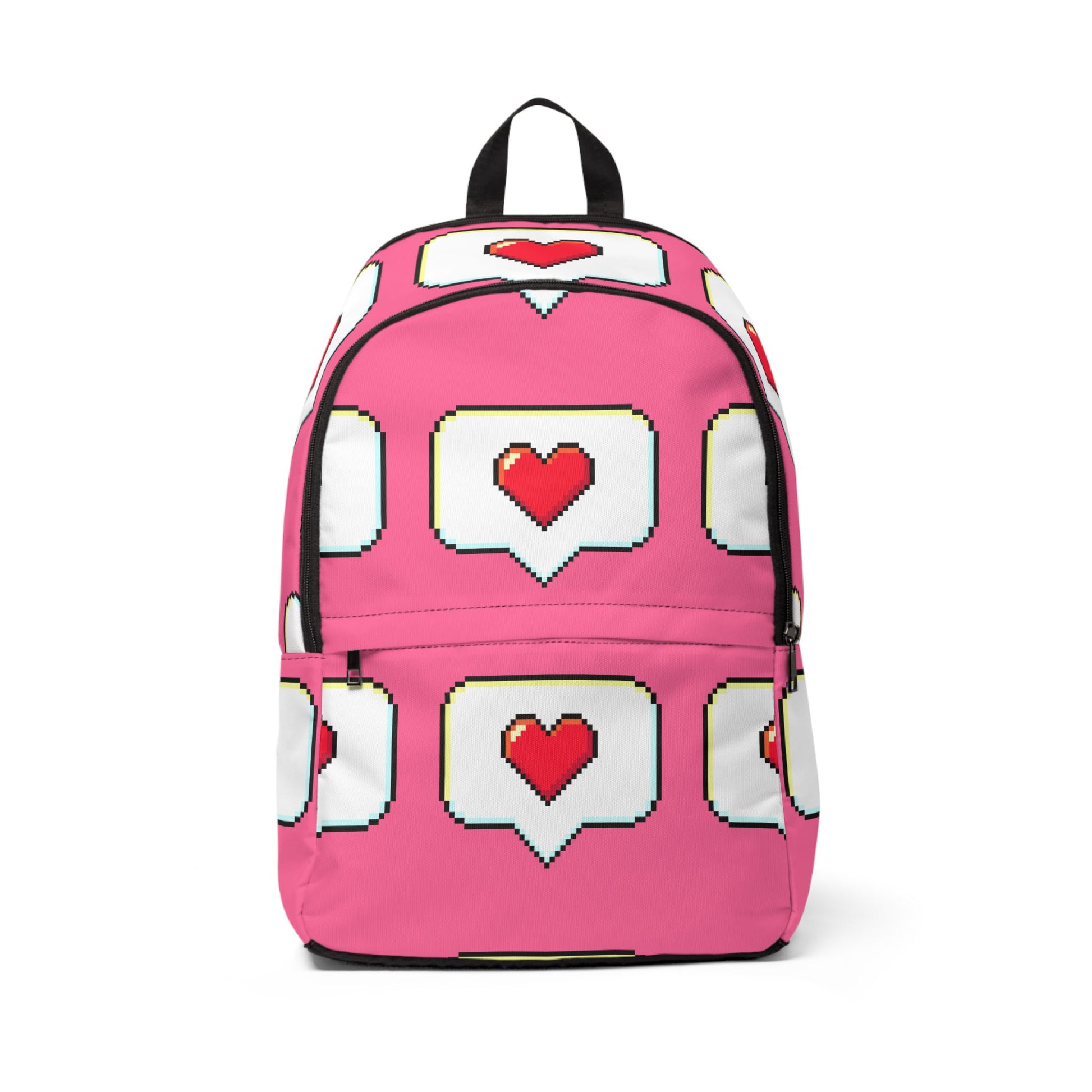 Trendy Heart Print Backpack, Cute School Bag for Teens, Stylish Laptop Backpack image 0