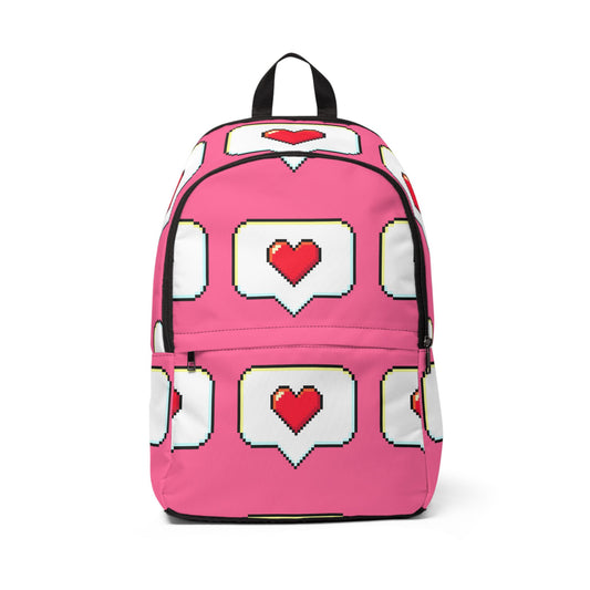 Trendy Heart Print Backpack, Cute School Bag for Teens, Stylish Laptop Backpack image 0