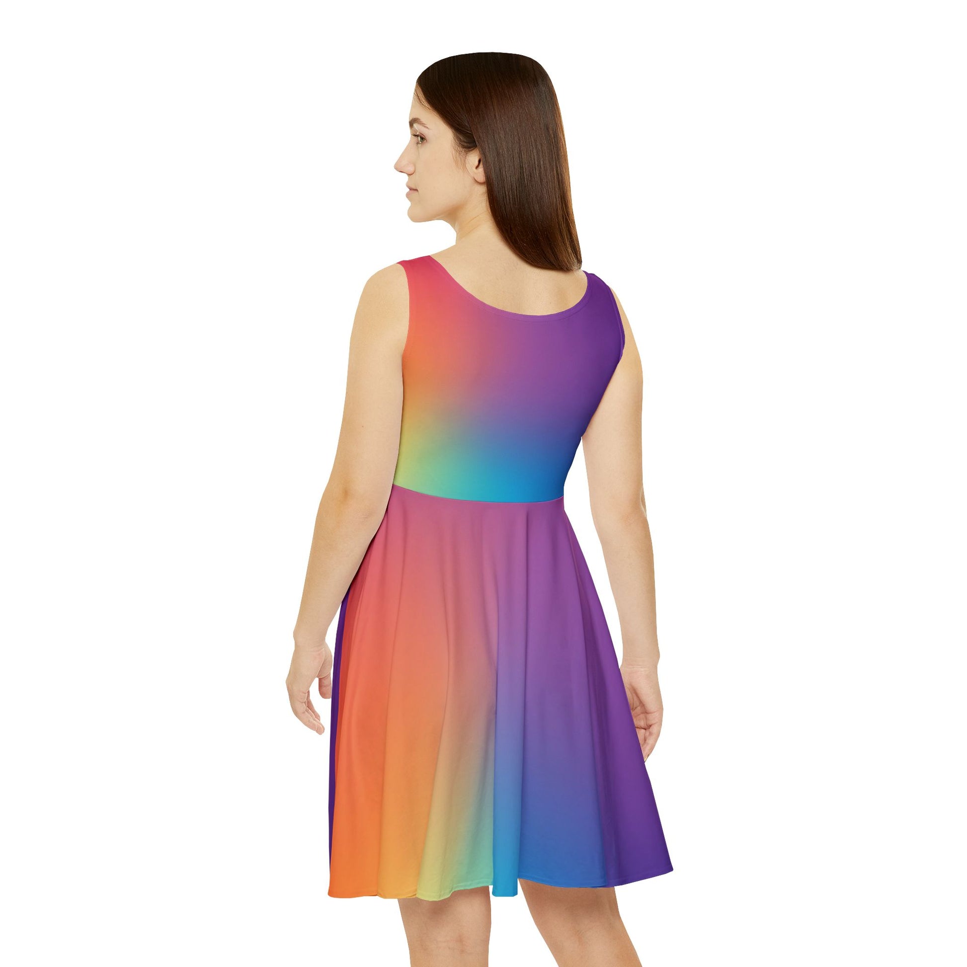 Bold and Vibrant Women's Skater Dress, Colorful All Over Print image 2