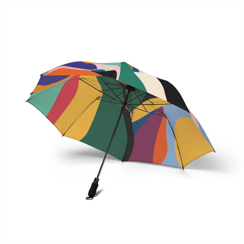Colorful foldable umbrella with semi-automatic open, compact travel size, and durable polyester canopy