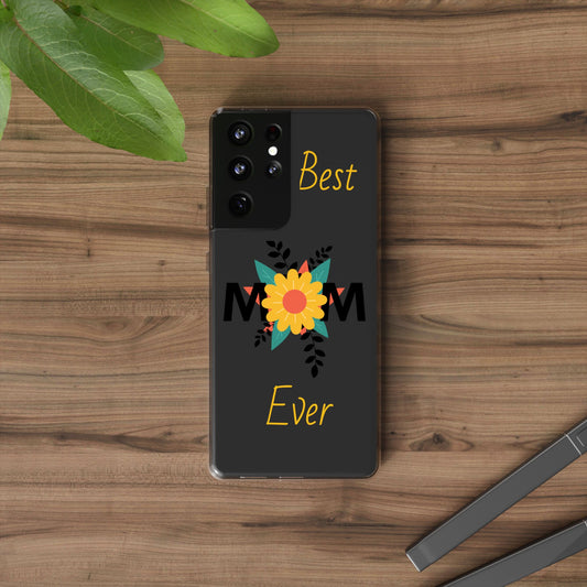 Mom-Themed Inspired Clear Phone Case, Fall Season iPhone Cover, Transparent Case image 0