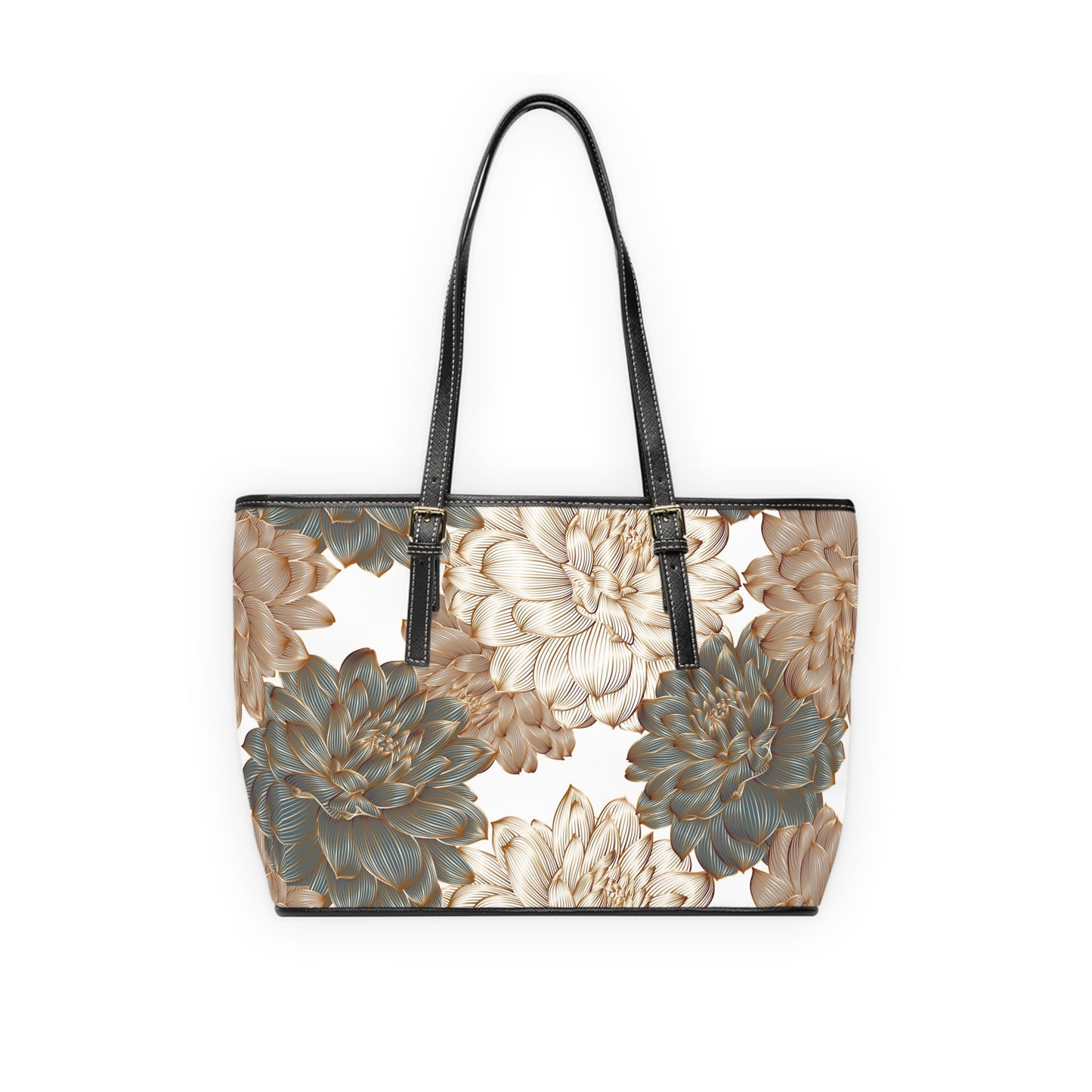 Elegant Floral PU Leather Shoulder Bag, Chic Handbag, Stylish Tote, Trendy Purse image 2