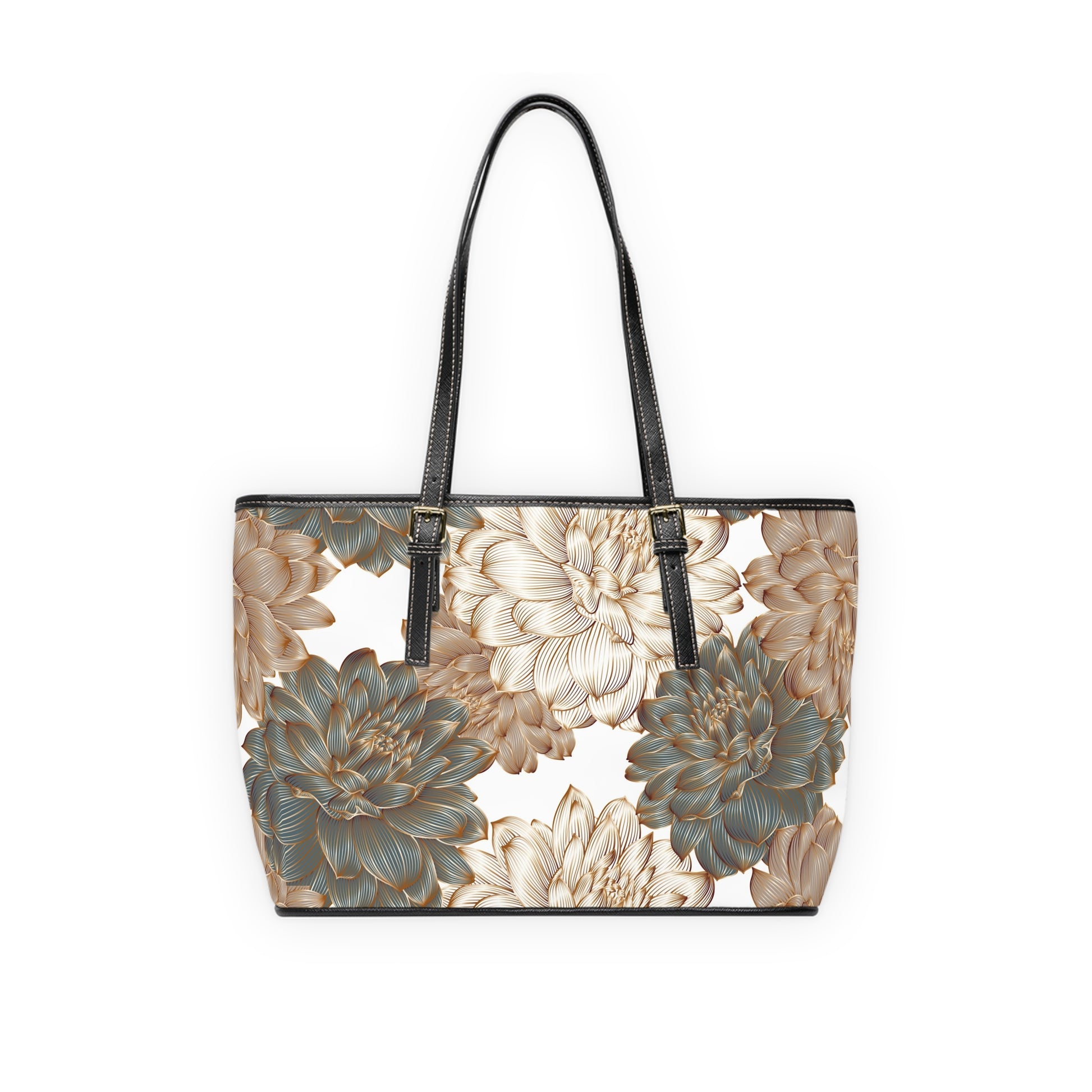 Elegant Floral PU Leather Shoulder Bag, Chic Handbag, Stylish Tote, Trendy Purse image 2