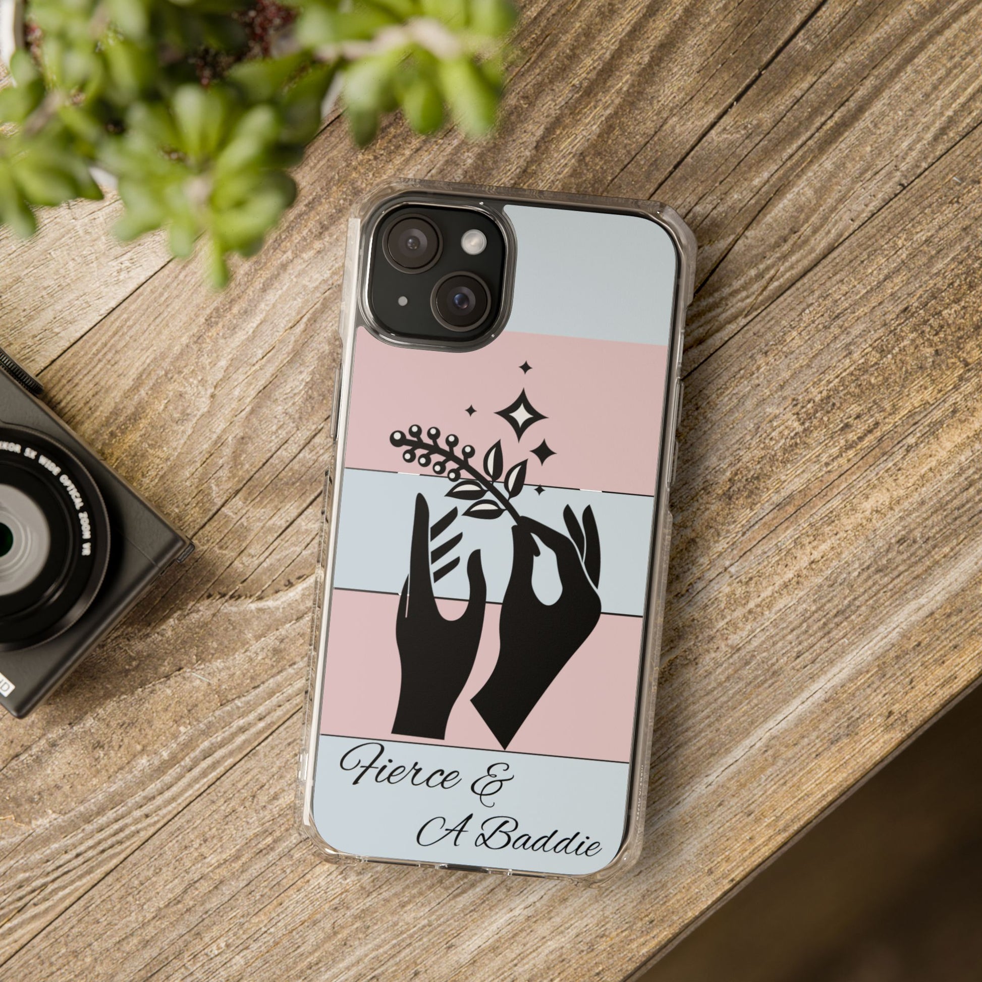Fierce Baddie Vibes Magnetic Phone Case, Unique Clear Impact Case Trendy image 4