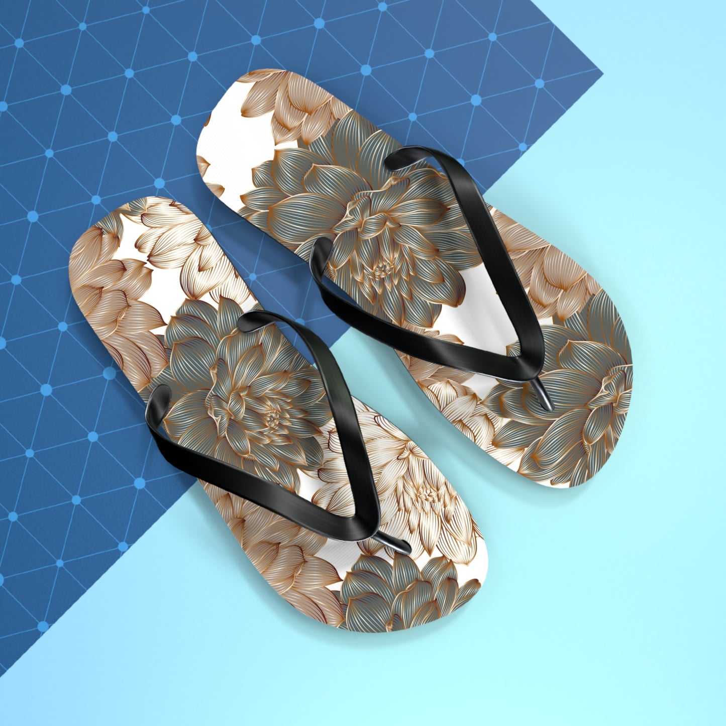 Floral-Inspired Flip Flops, Summer Sandals, Vacation Footwear, Casual Slippers image 8