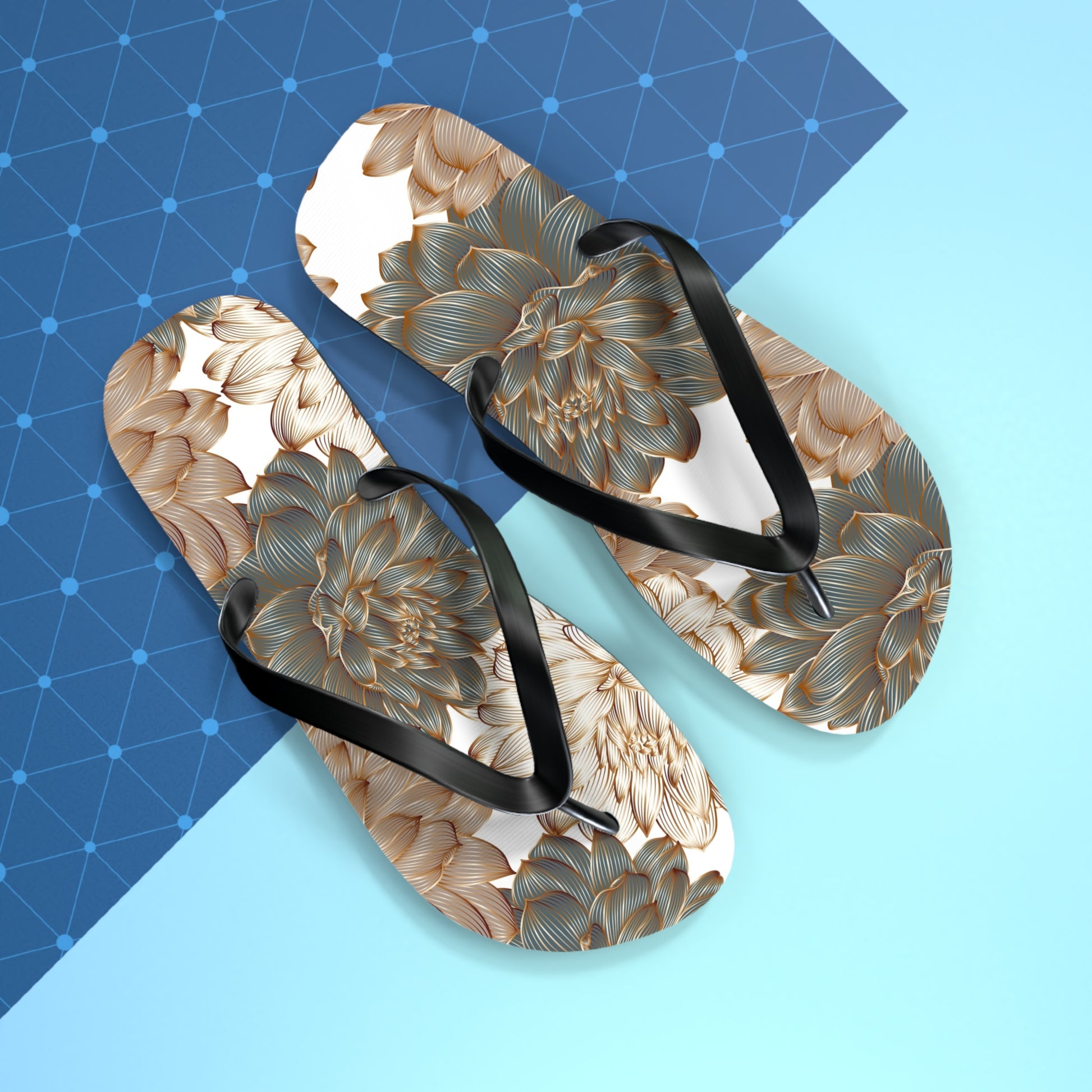 Floral-Inspired Flip Flops, Summer Sandals, Vacation Footwear, Casual Slippers image 8