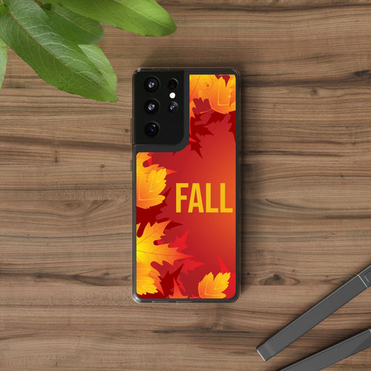 Autumn-Themed Clear Phone Case, Fall Season iPhone Cover, Transparent Case image 0