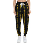 Eco-friendly black joggers with yellow 