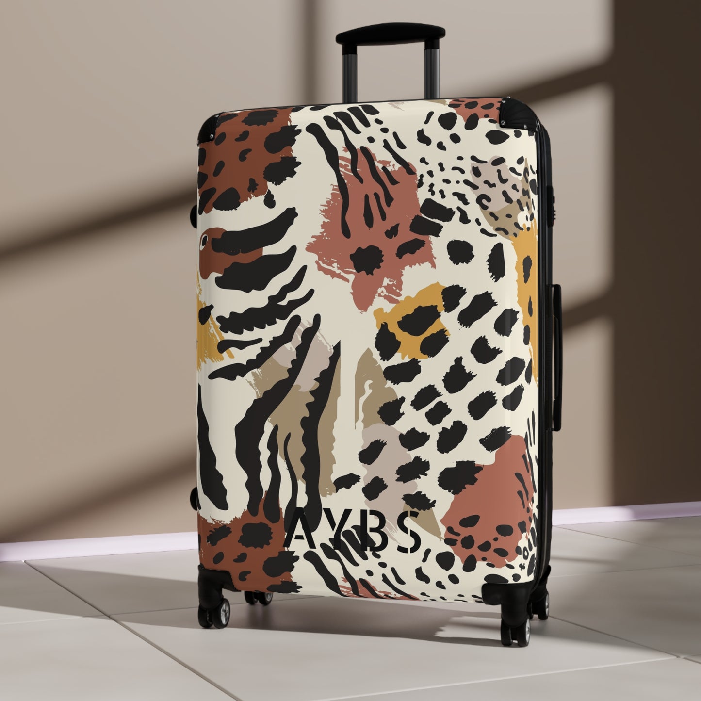 Animal Print Suitcase | Unique Gift for Travelers | Black and Purple Design image 10
