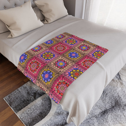 Colorful Floral Minky Blanket | Cozy Throw for Home Décor image 1