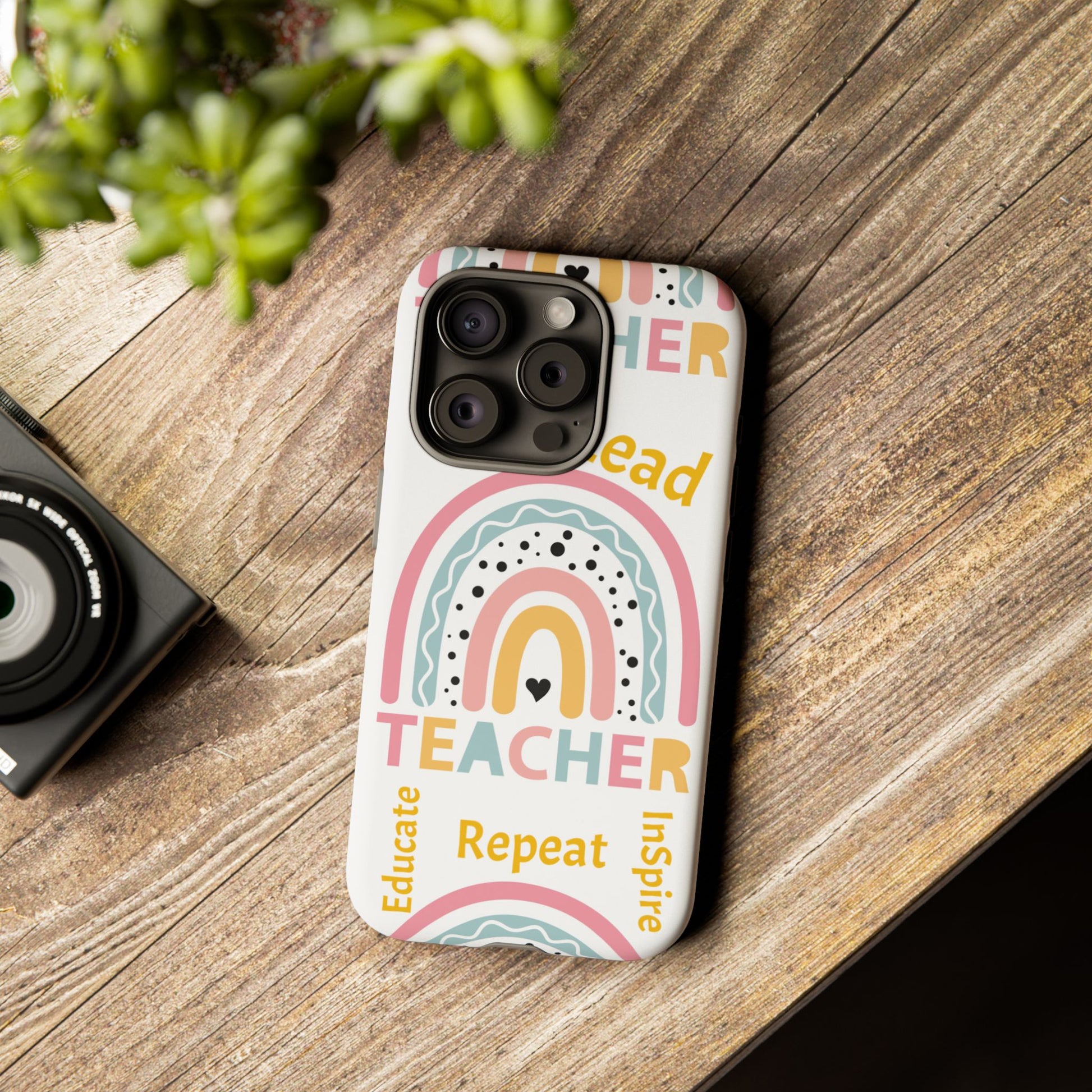 Teacher Phone Case - Inspire, Lead, Educate - Cute Rainbow Design, Teacher Gift image 11
