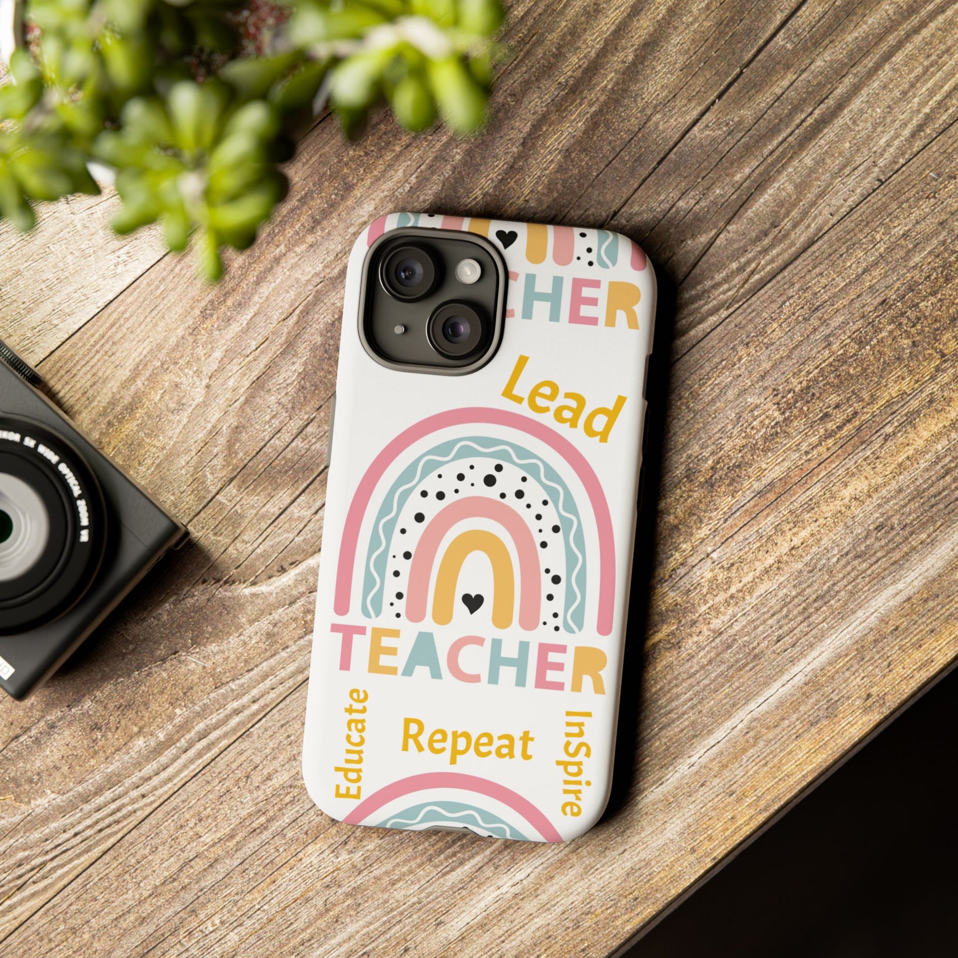 Teacher Phone Case - Inspire, Lead, Educate - Cute Rainbow Design, Teacher Gift image 7