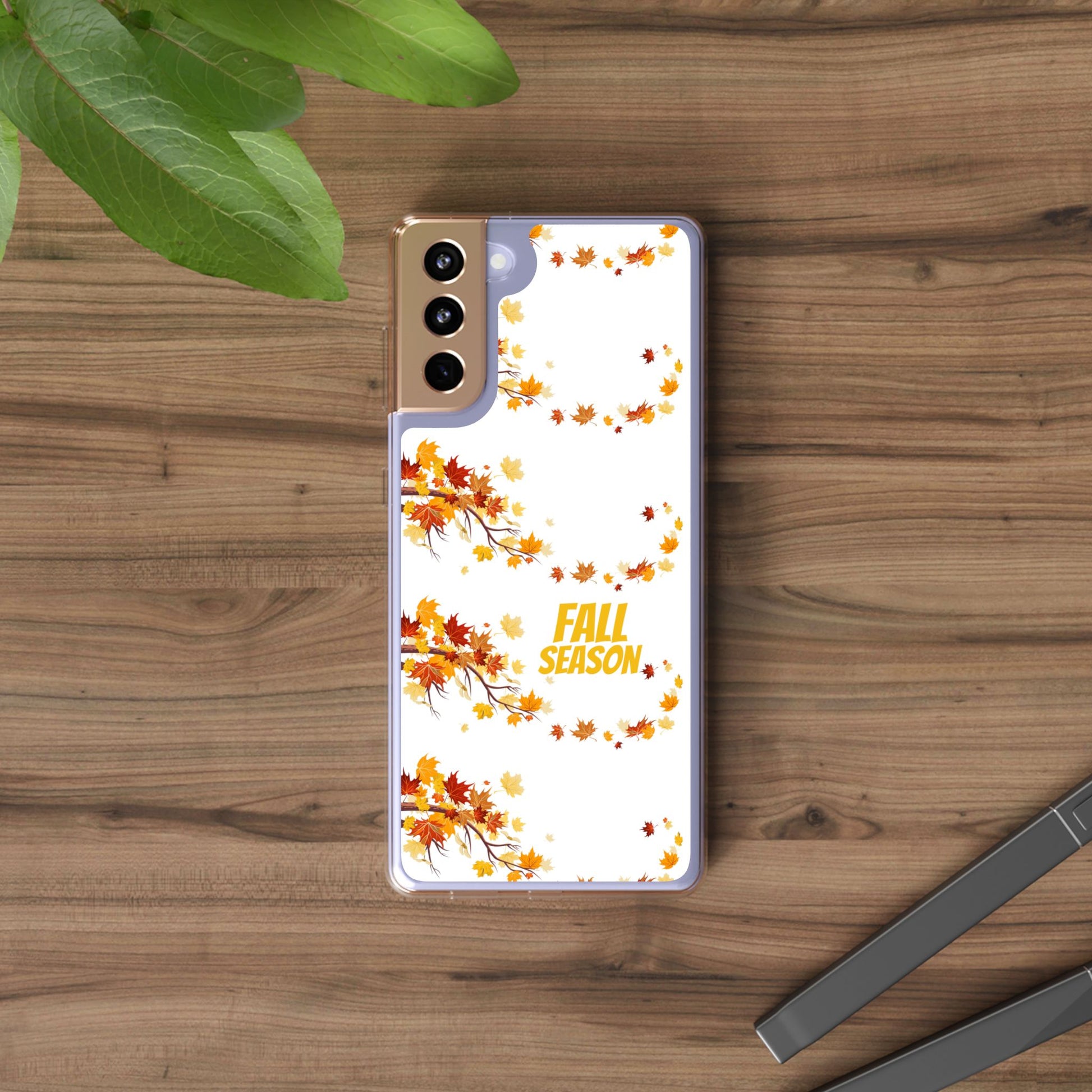 Autumn-Themed Clear Phone Case, Fall Season iPhone Cover, Transparent Case image 12