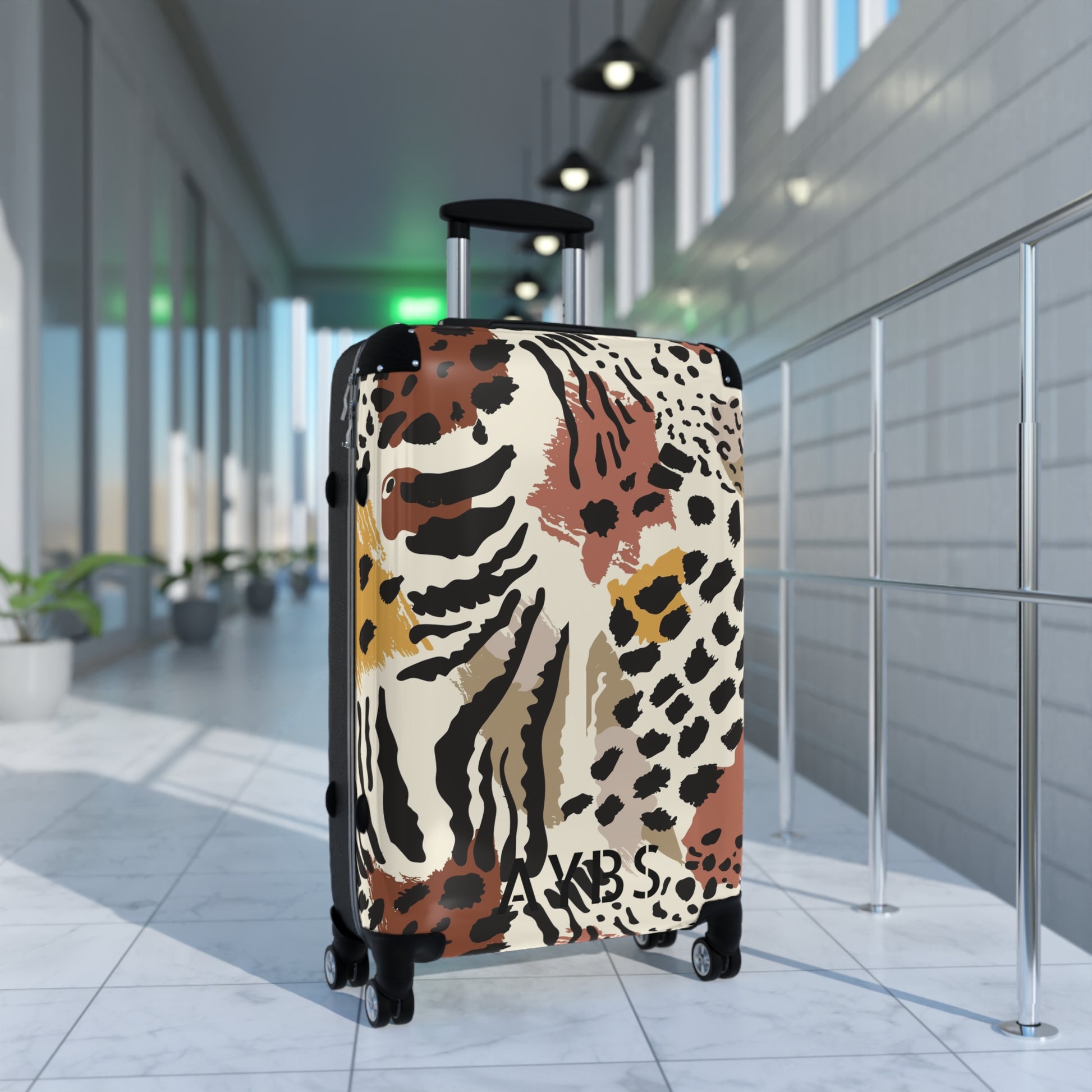 Animal Print Suitcase | Unique Gift for Travelers | Black and Purple Design image 7
