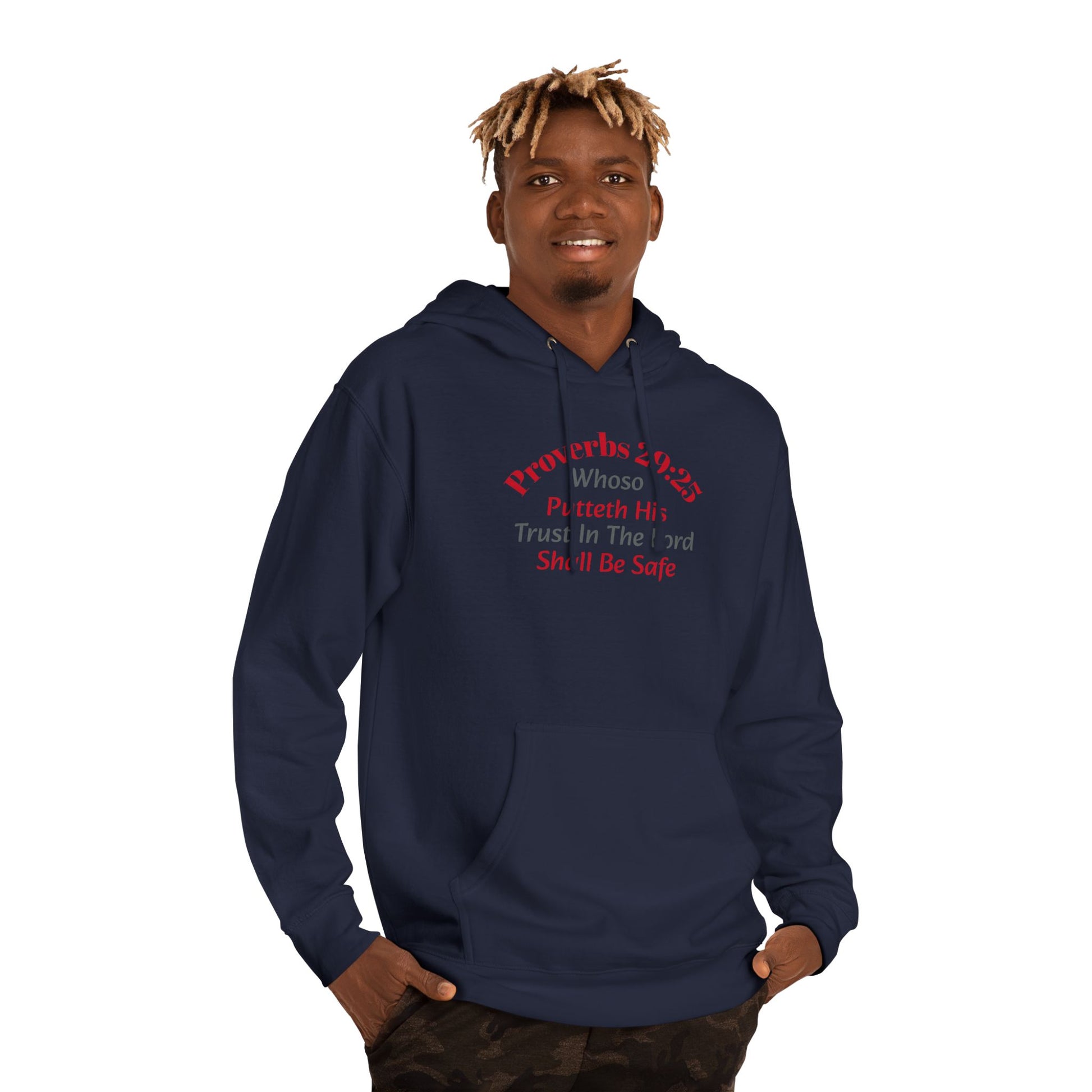 Inspirational Unisex Hooded Sweatshirt - Faith, Trust in the Lord, Religious image 7