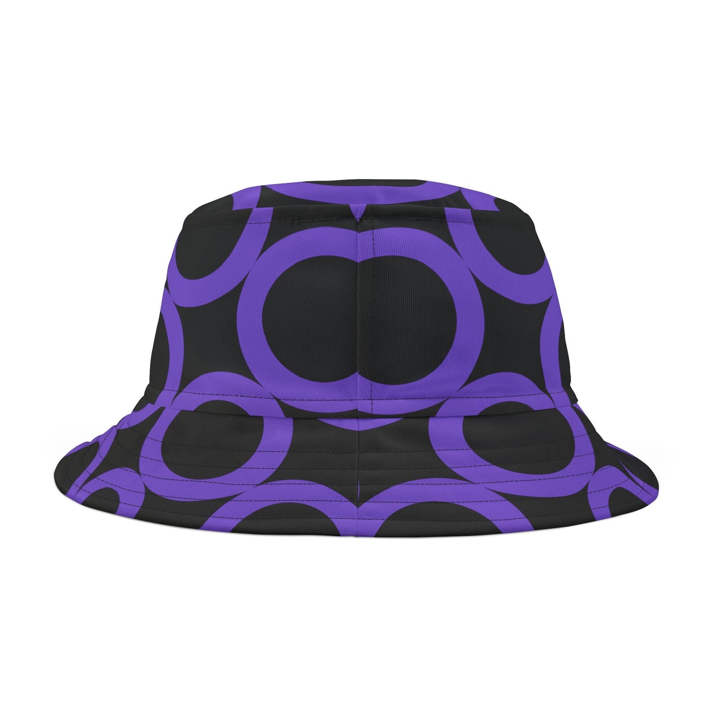 Purple Dot Pattern Bucket Hat with adjustable brim, stylish sun protection for summer.