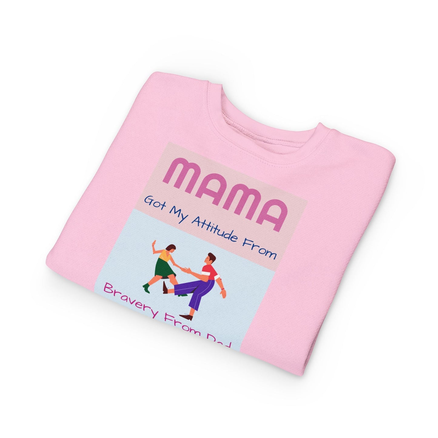 Pink Mama's Attitude Toddler Sweatshirt with playful graphic and soft fabric for kids