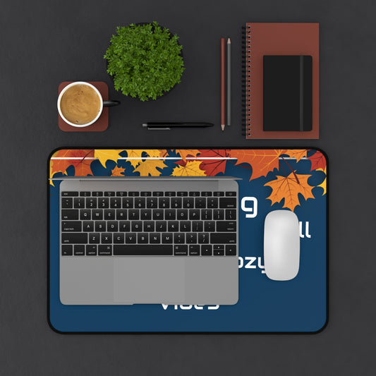 Cozy Fall Desk Mat with Autumn Leaves Design | Perfect for Home Office Decor image 1