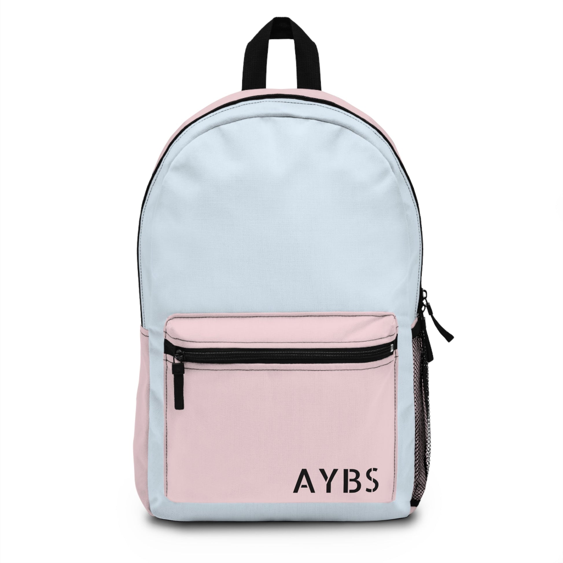 Stylish pastel colorblock backpack with multiple compartments and padded straps for school and travel use