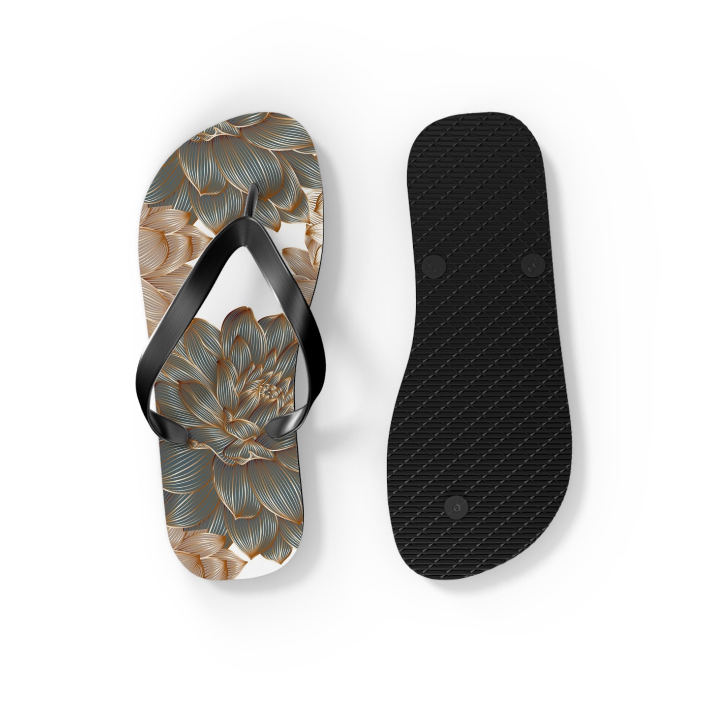 Floral-Inspired Flip Flops, Summer Sandals, Vacation Footwear, Casual Slippers image 3