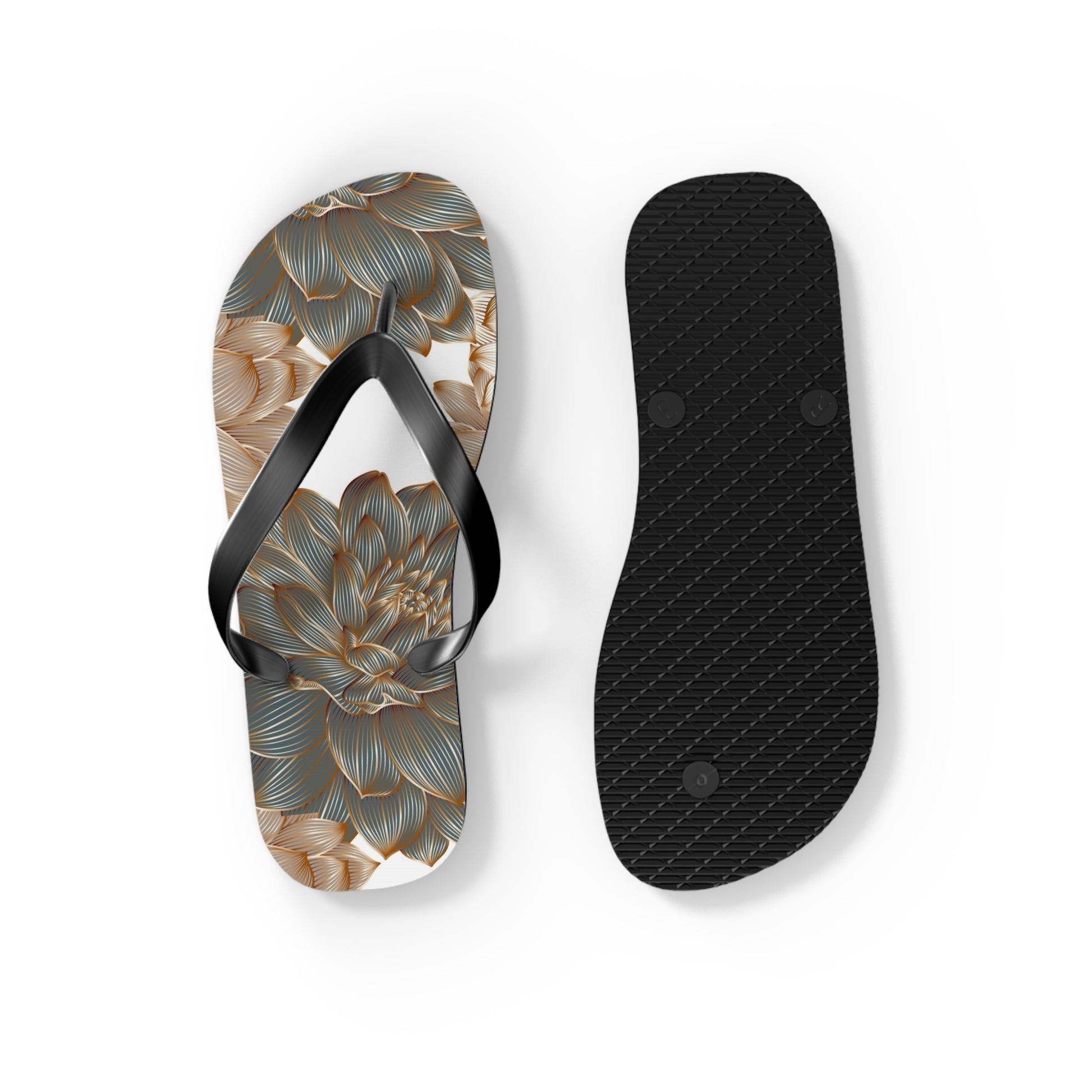 Floral-Inspired Flip Flops, Summer Sandals, Vacation Footwear, Casual Slippers image 3
