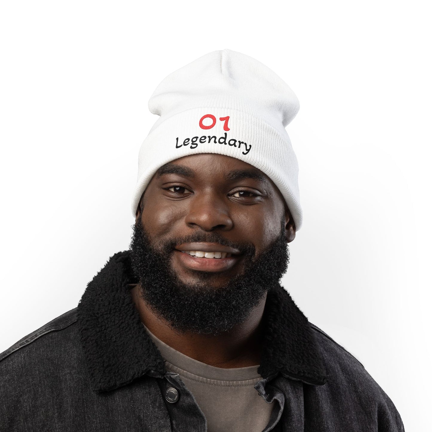 Legendary Knit Beanie, Cozy Embroidered Hat, Winter Accessory Stylish Headwear image 6