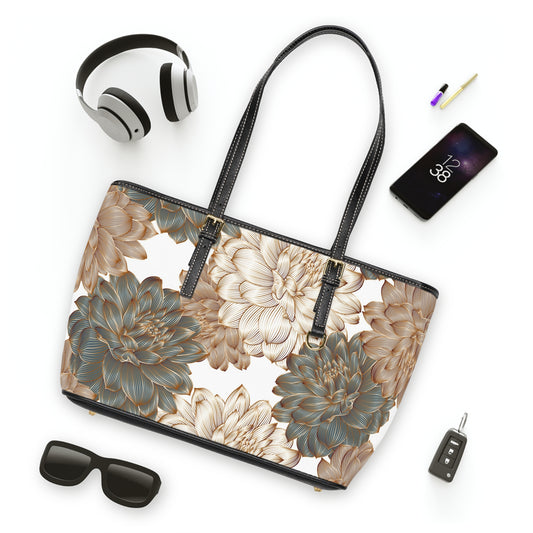 Elegant Floral PU Leather Shoulder Bag, Chic Handbag, Stylish Tote, Trendy Purse image 1